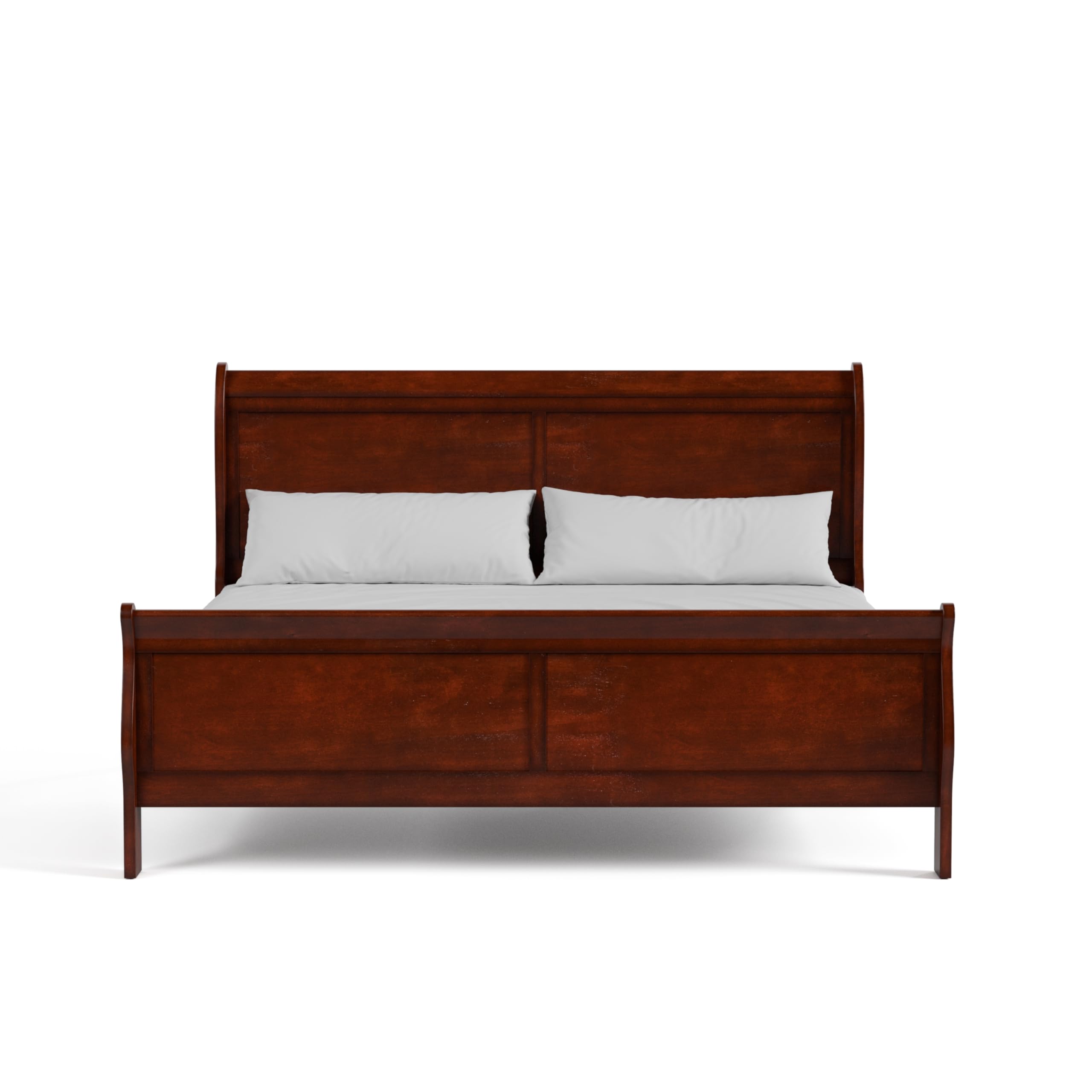 Arabella Traditional Wood King Bed Frame with Headboard and Footboard