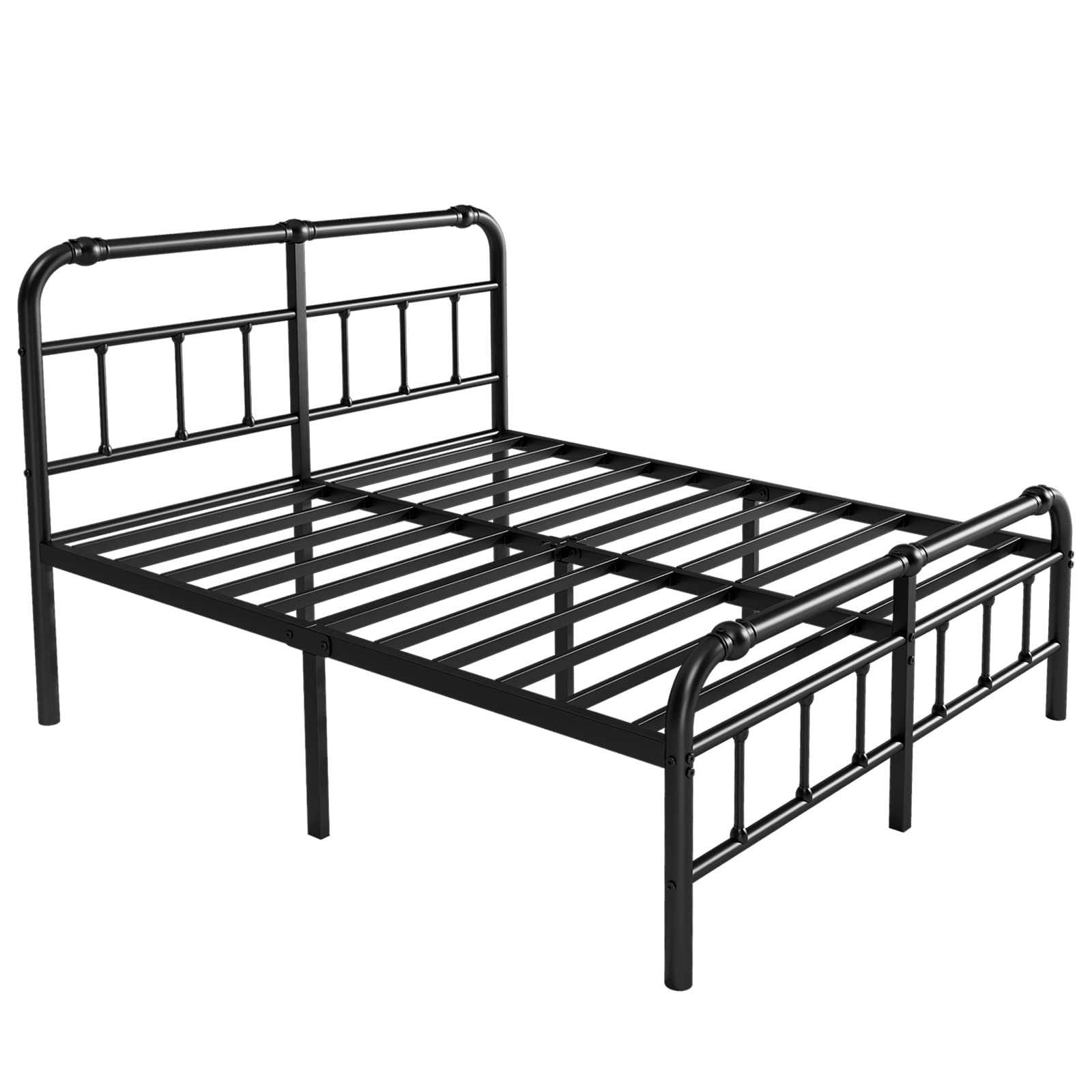 California King Bed Frame with Headboard and Footboard, 18 Inches High
