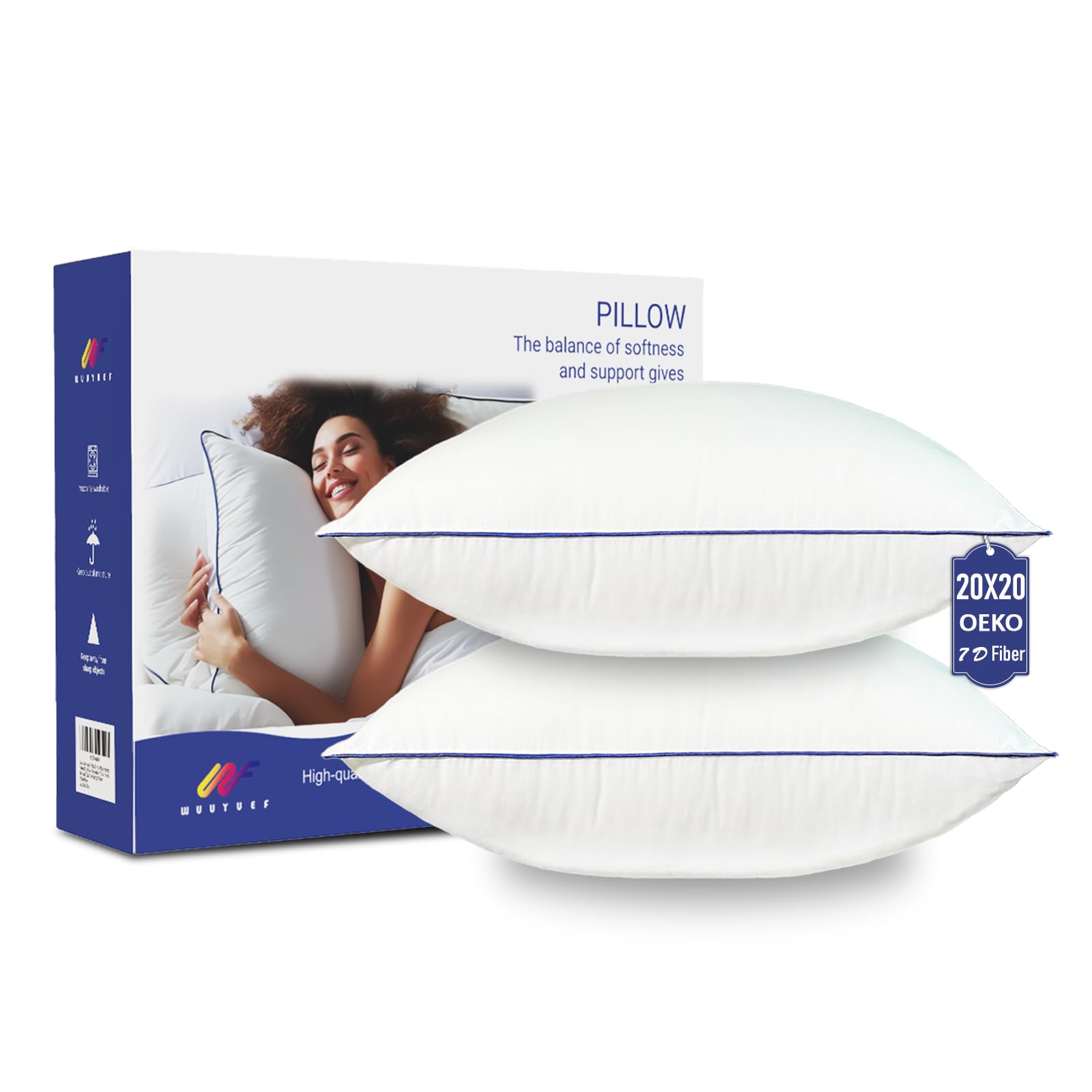 20x20 Pillow Inserts Set of 2, Machine Washable Soft Fluffy Hypoallerg