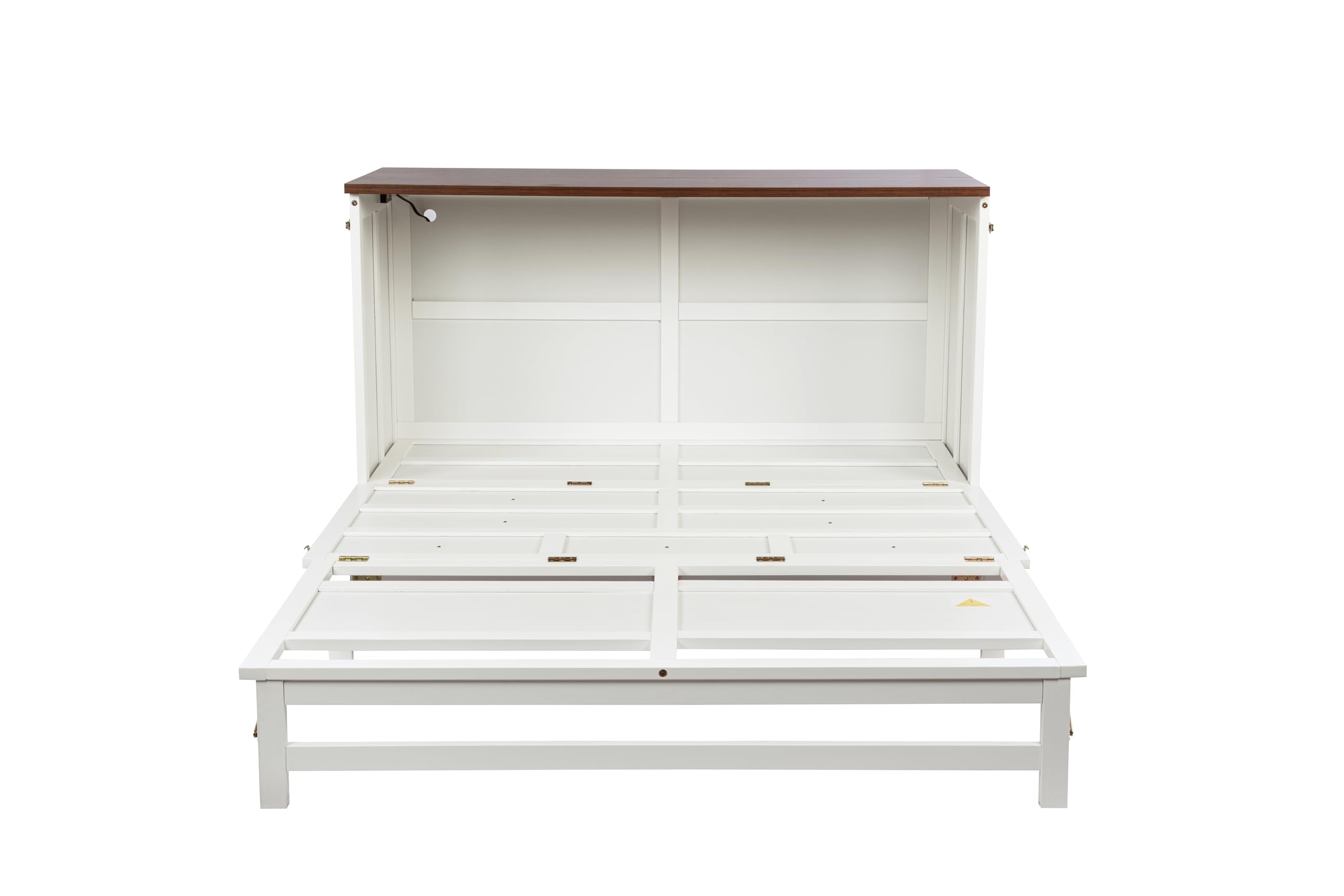 Queen Size Murphy Beds with Storage,Cabinet Bed and Charging Station