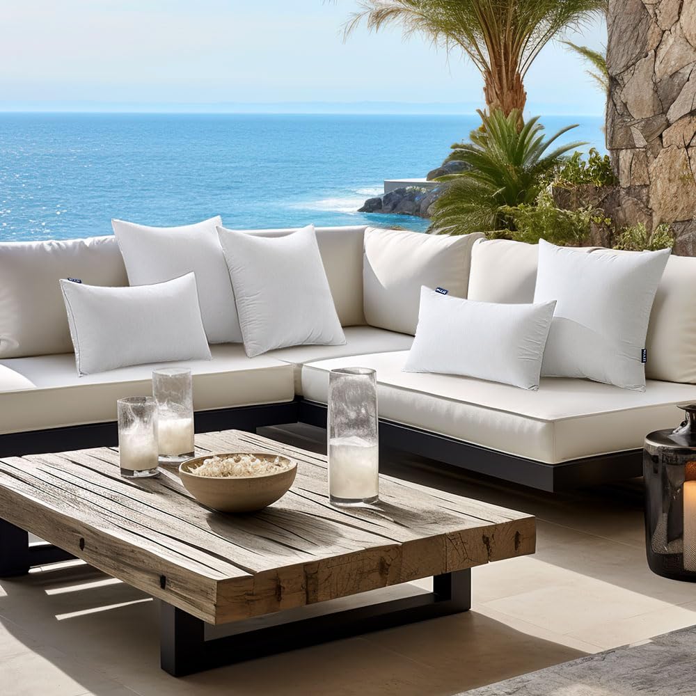 4 20x20 Inch Outdoor Pillow Inserts Waterproof Decorative Throw Pillow