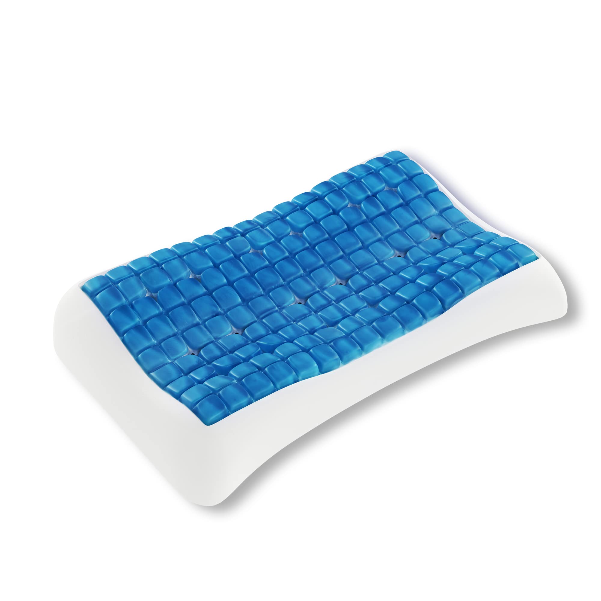 Contour Pillow with Cooling Gel – Ergonomic Neck, Shoulder and Cervical