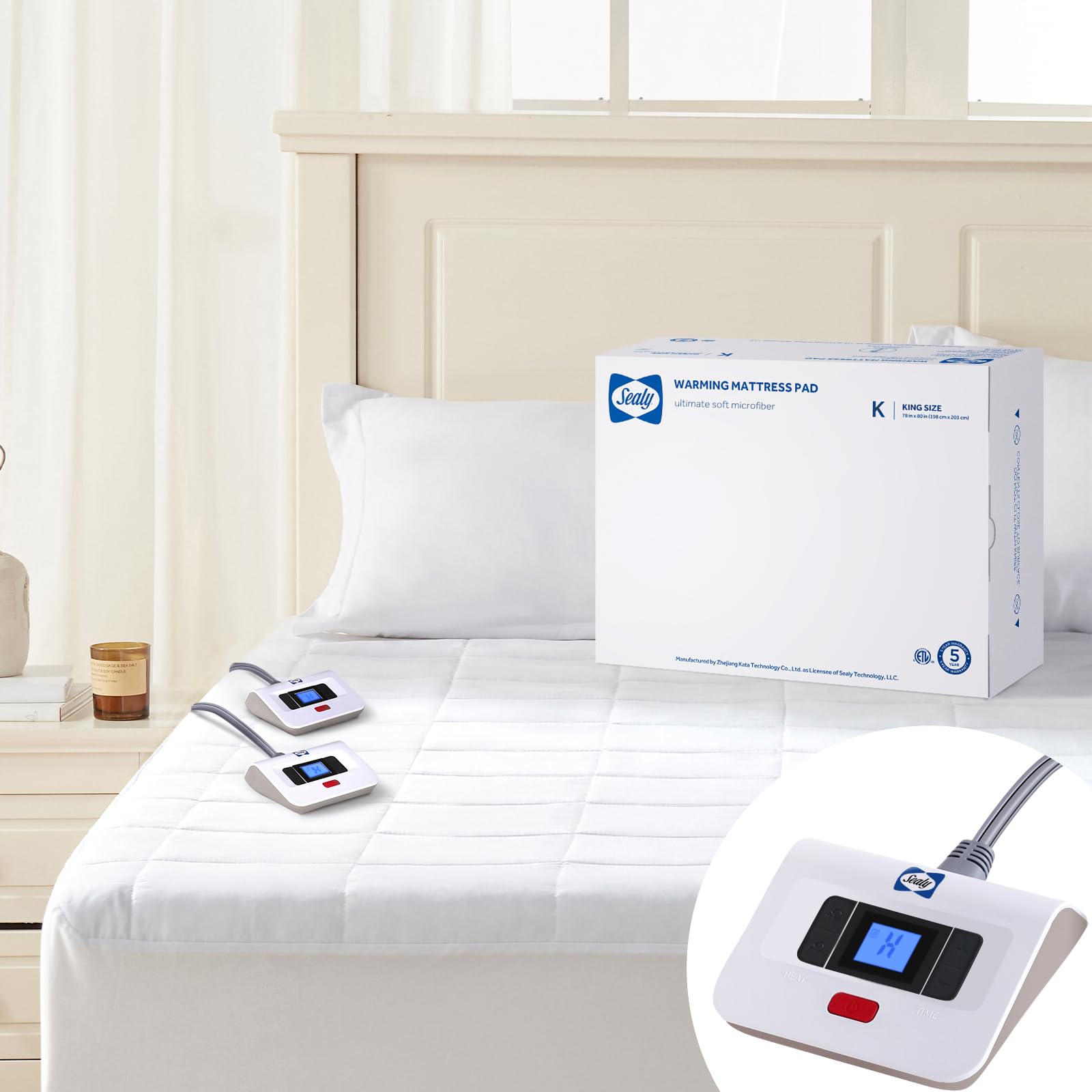 Electric Mattress Pad King Size, 10 Heating Settings Heated Mattress Pad