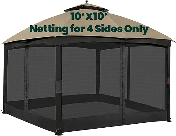 Gazebo Universal Replacement Mosquito Netting, 12' x 16' Outdoor