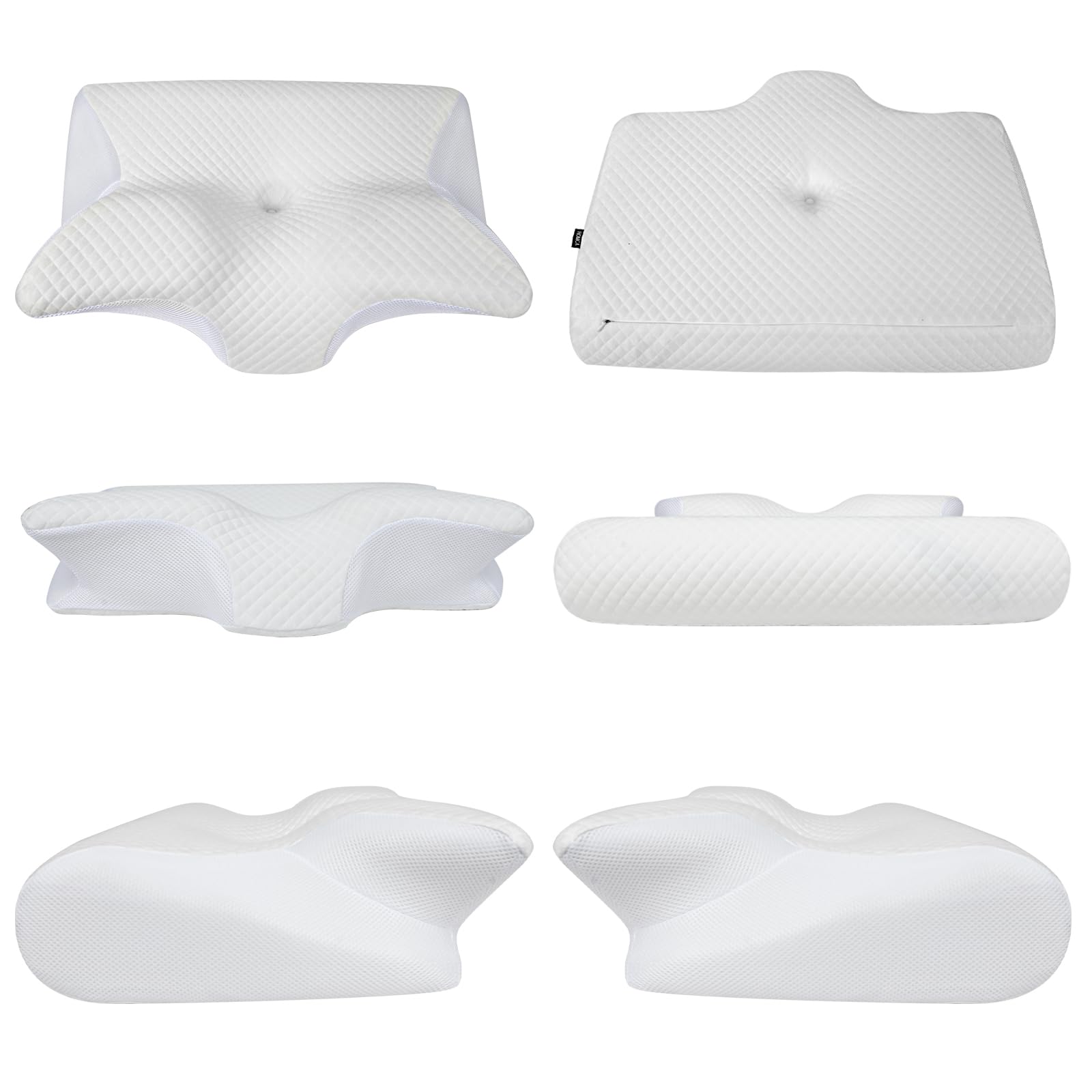 Memory Foam Cervical Pillow, 2 in 1 Ergonomic Contour Orthopedic Pillow for Neck Pain
