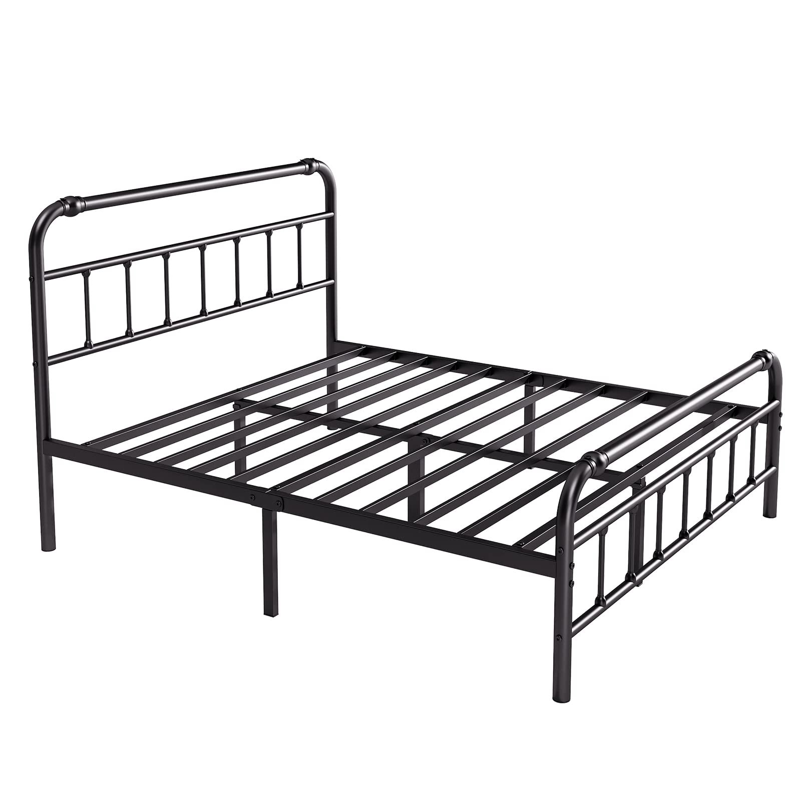 Size Bed Frame with Headboard and Footboard, 18 Inches High