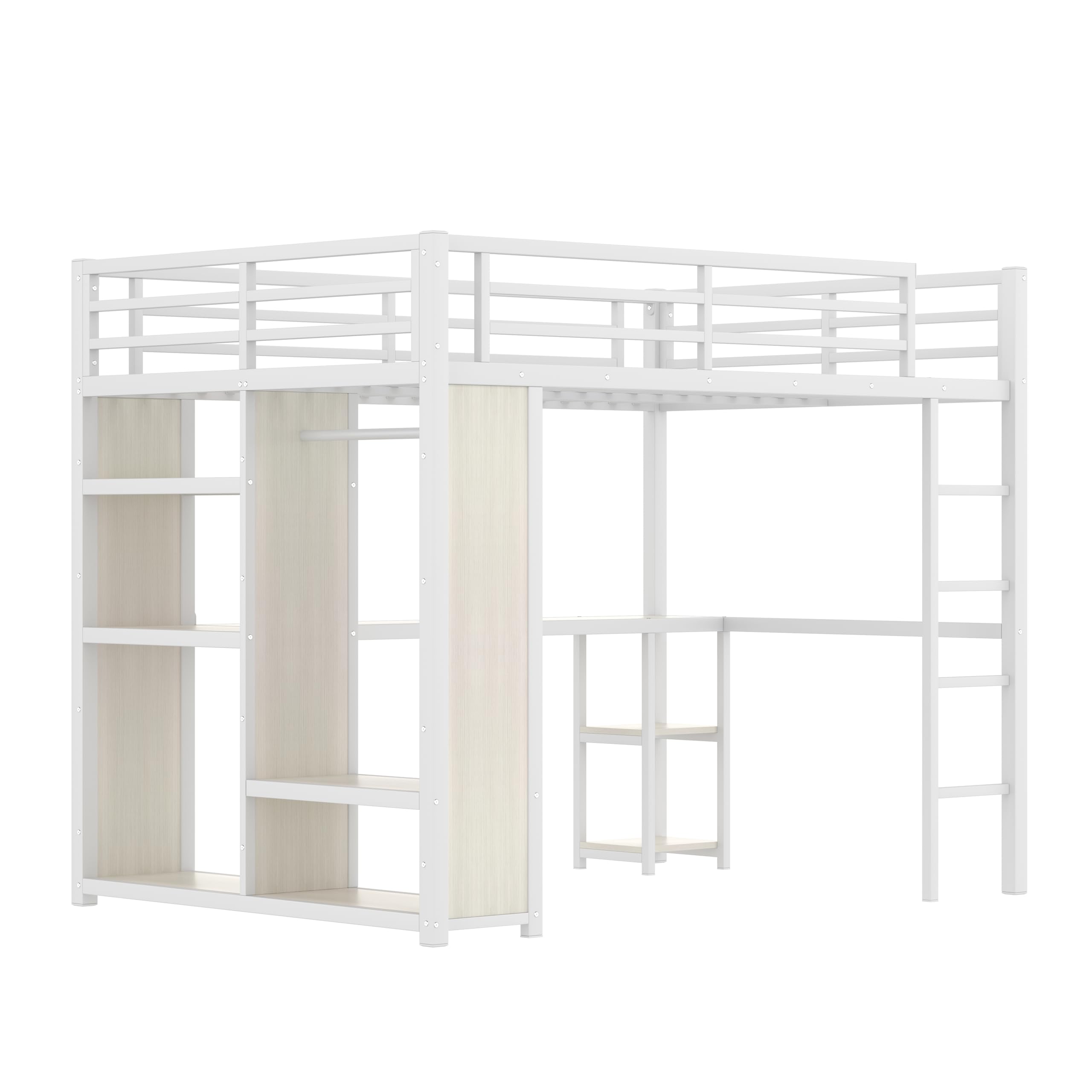 Higher Quality & Stronger Heavy-Duty Queen Size Metal Loft Bed Frame