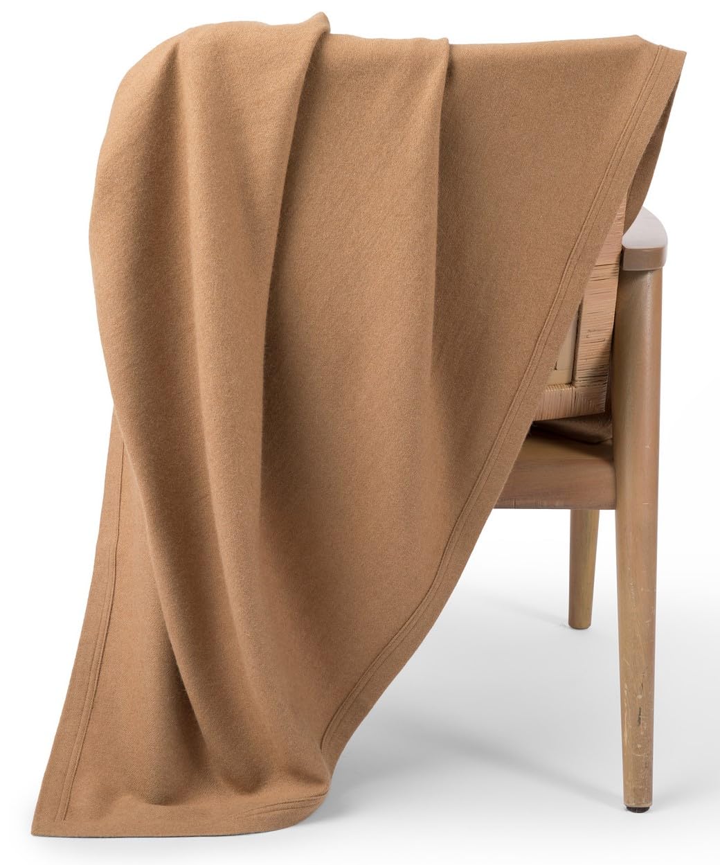 100% Camel Hair Throw Blanket for Sofa & Bed, Undyed Natural Color