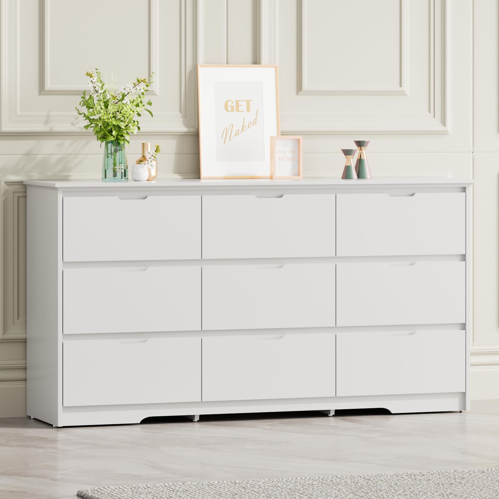Drawer White Dresser for Bedroom with Deep Drawers