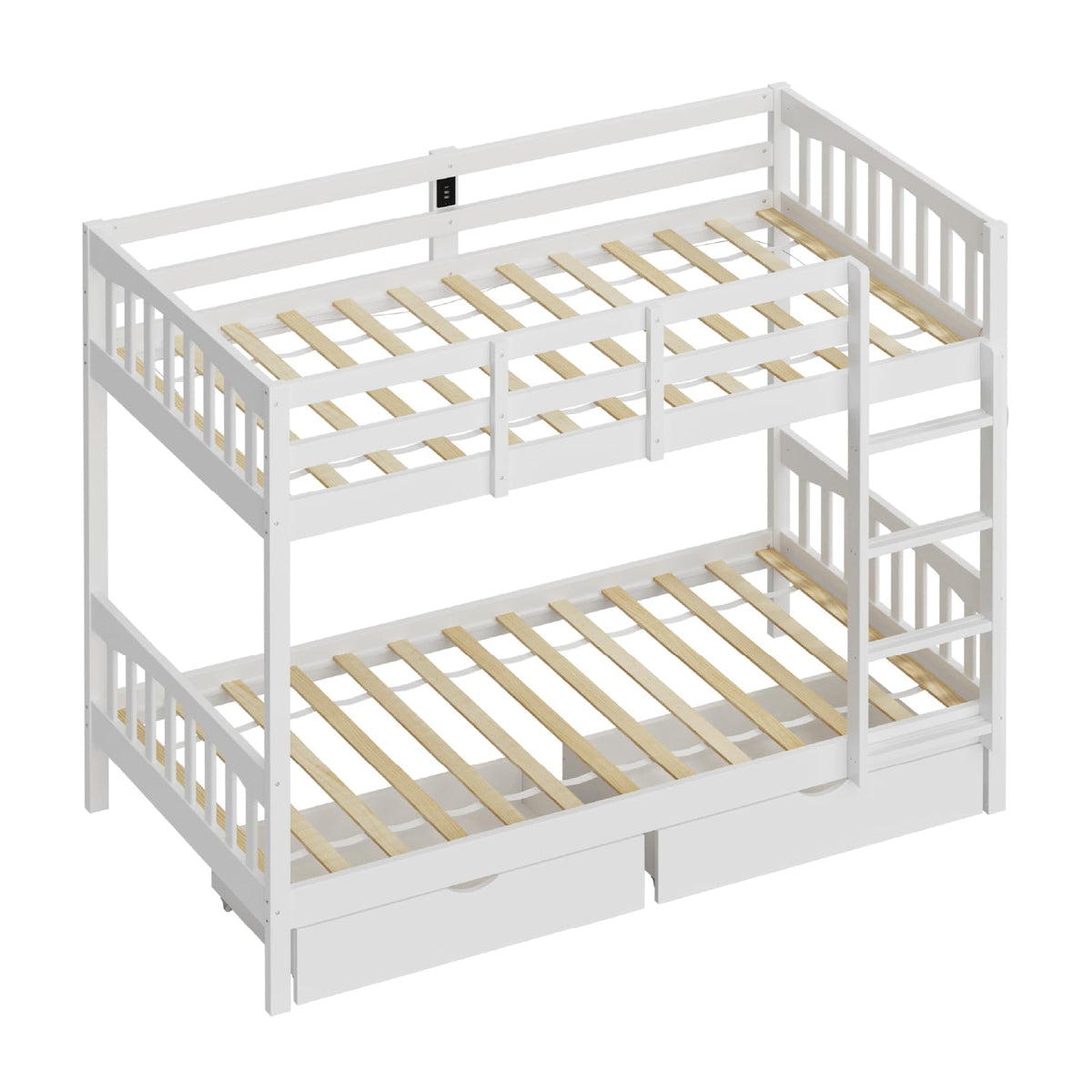 Kids Bunk Bed & Loft Bed with Storage, Solid Wood
