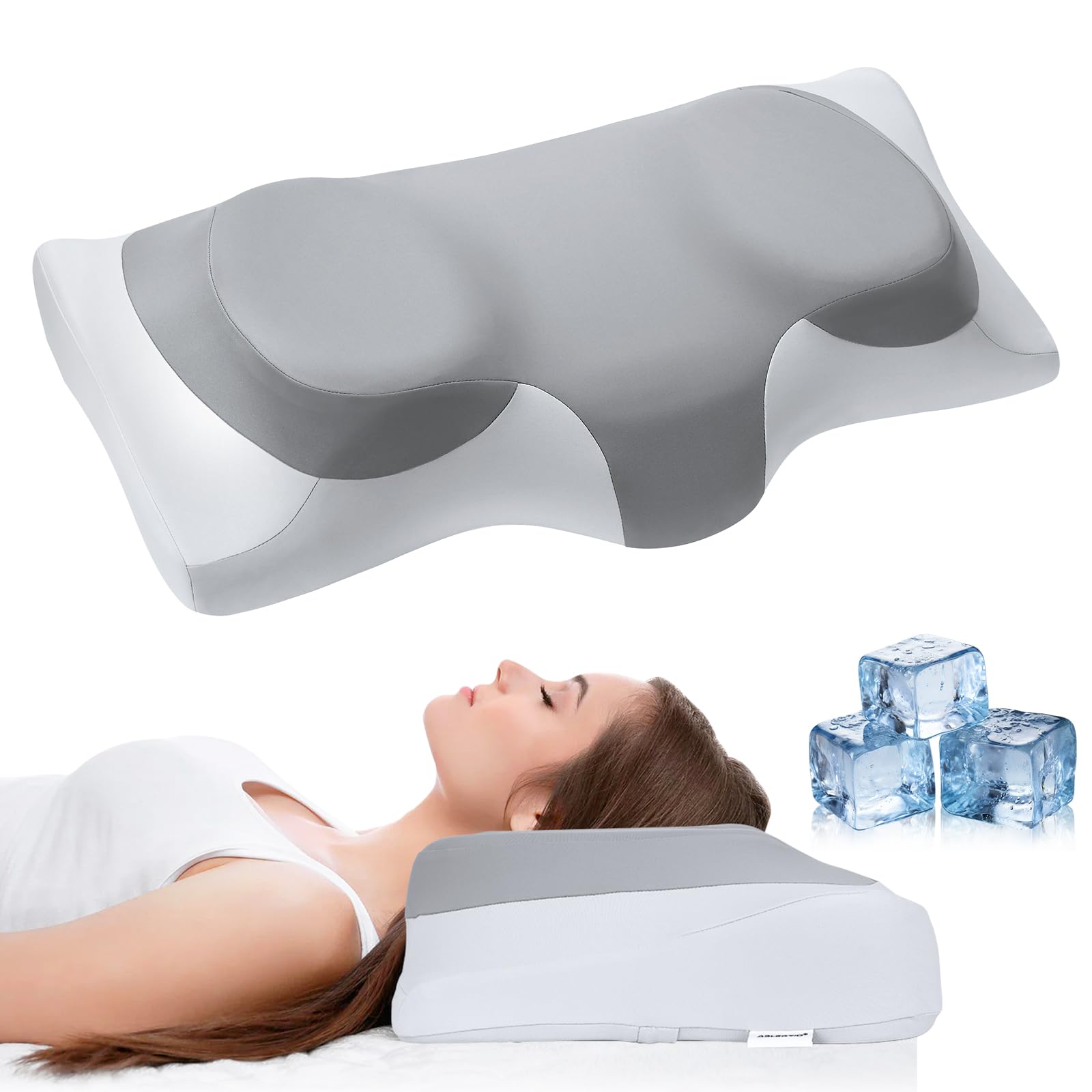 FSA HSA Eligible Cervical Neck Pillow,Contour Memory Foam Cooling