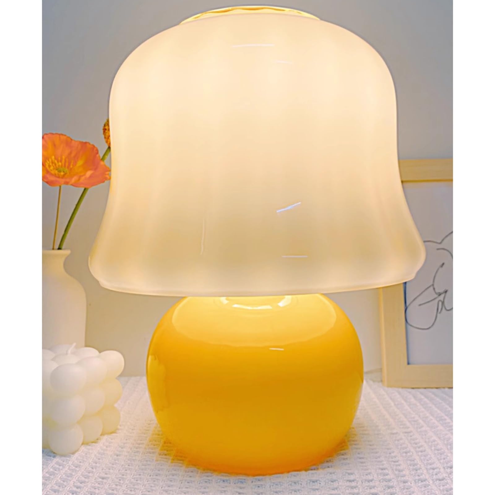 202405 Bedside Table Lamp French Style Table Lamp Bedroom Bedside Lamp Mushroom