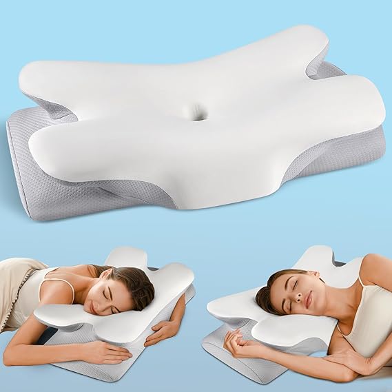 Cervical Neck Pillow for Pain Relief Sleeping, Q-max Cooling Ergonomic Contour Side