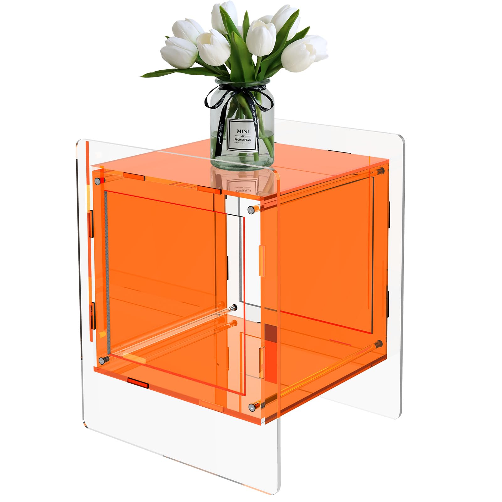 Acrylic Nightstand Orange Acrylic Side Table Night Stands for Bedrooms Furniture