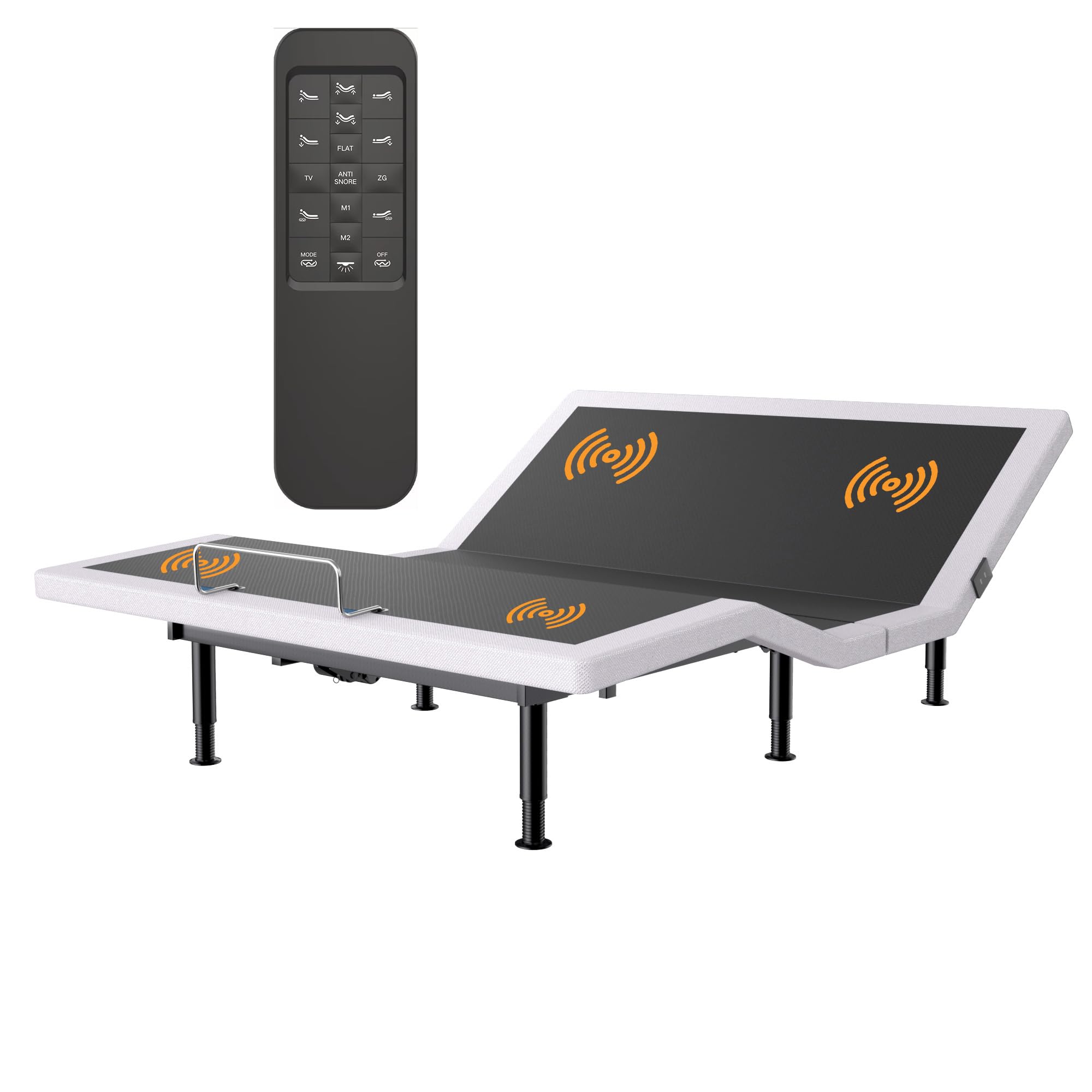 Adjustable Bed Frame Queen with Massage, Wireless Remote