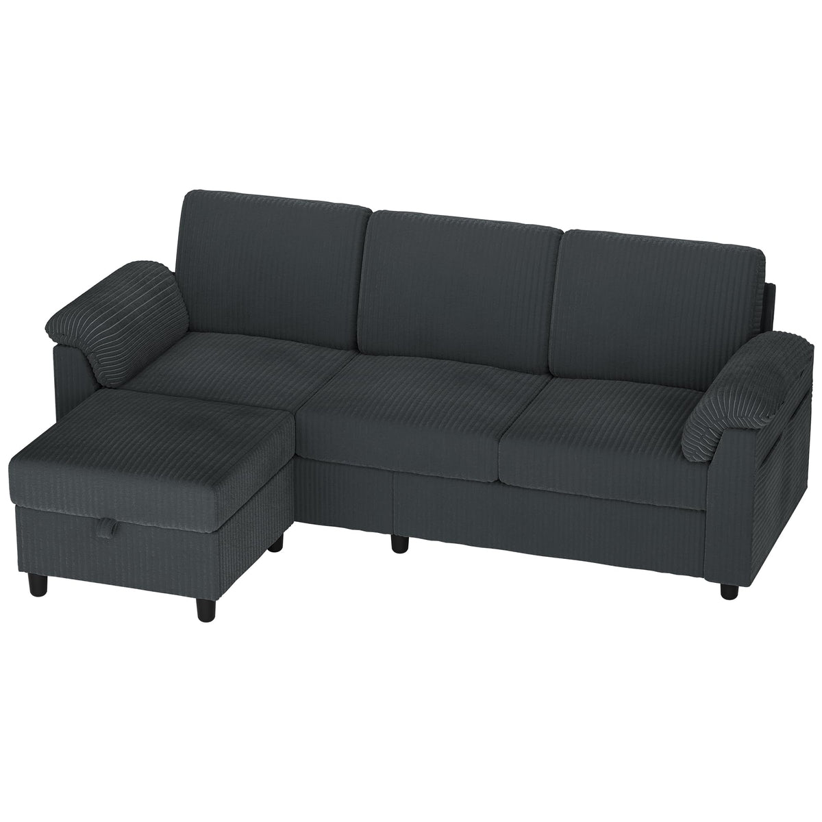 Convertible Sectional Sofa with Storage Ottoman