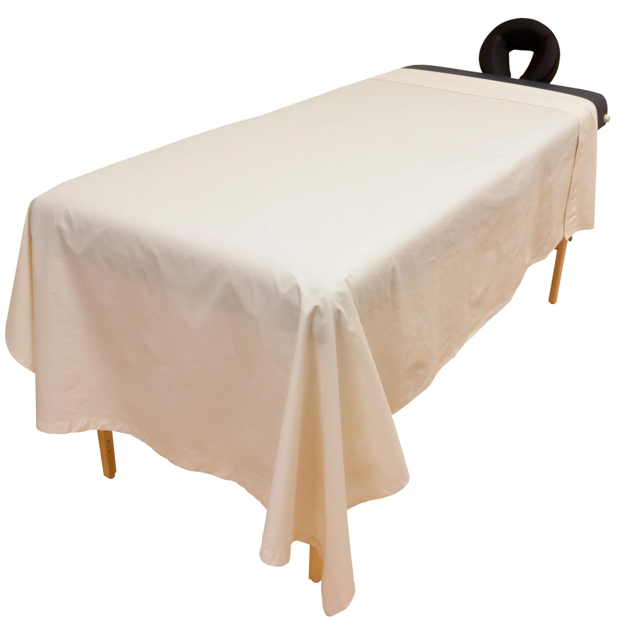 Percale Massage Table Sheet Set - 3-Piece Set with Flat Sheet, Fitted Sheet