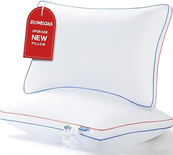Pillows Queen Size Set of 2, Fluffy Bed Pillows for Sleeping