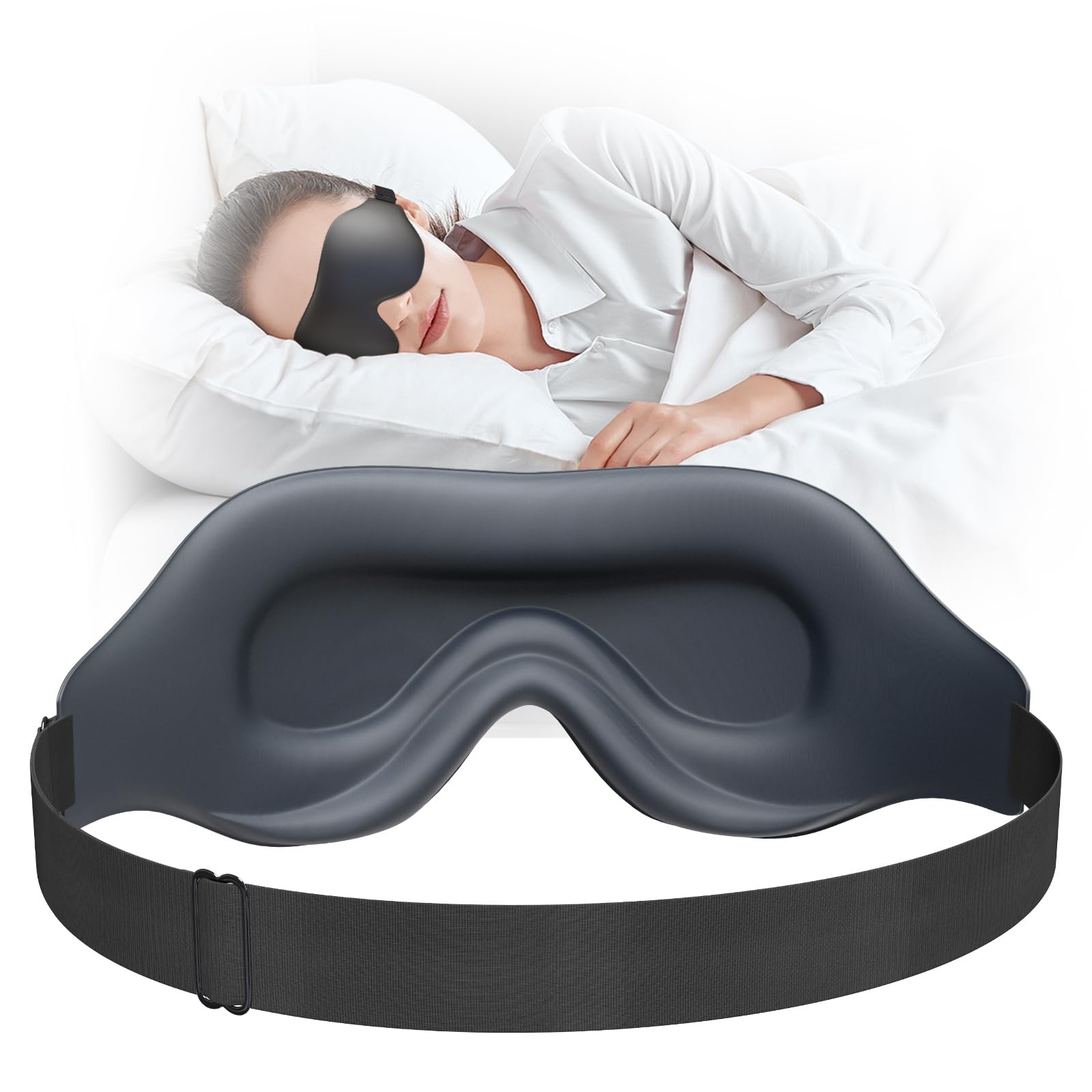 Sleep Mask for Men Women, Zero Pressure 3D Sleeping Mask