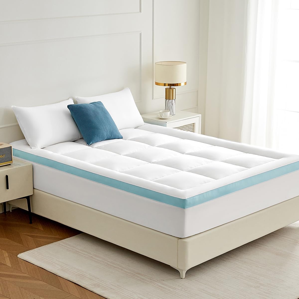 Full Mattress Topper, Pillow Top Mattress Topper for Back Pain Relief