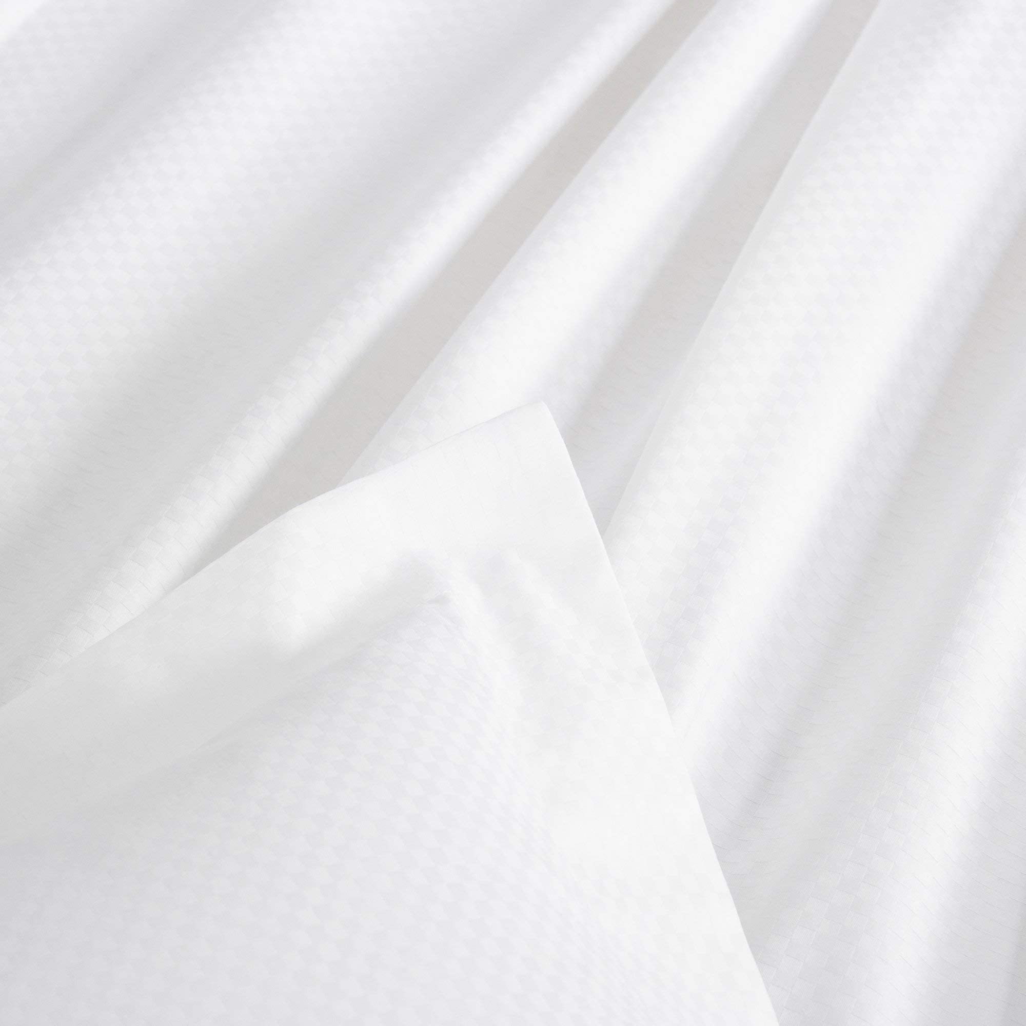 Checkered Sateen H Bed Bundle (King) - Luxury All-White Bedding