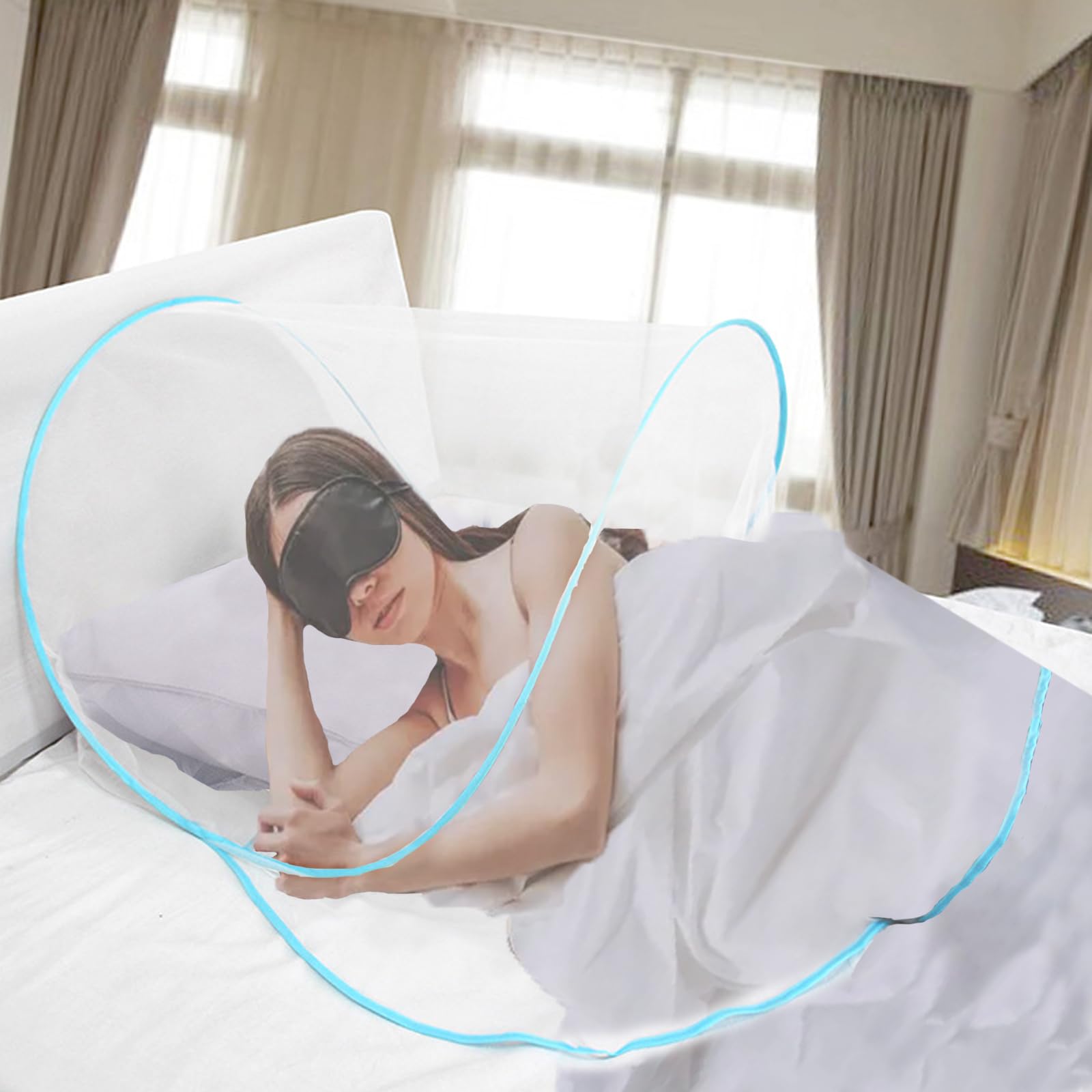 Portable Mosquito Head Net Foldable Pop-Up Travel Essentials Mosquito