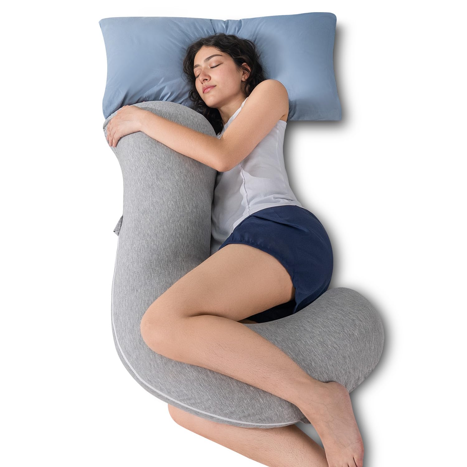 Body Pillow, Full Body Support Pillow for Side Sleepers, Cooling Soft S Shaped Hug Pillow