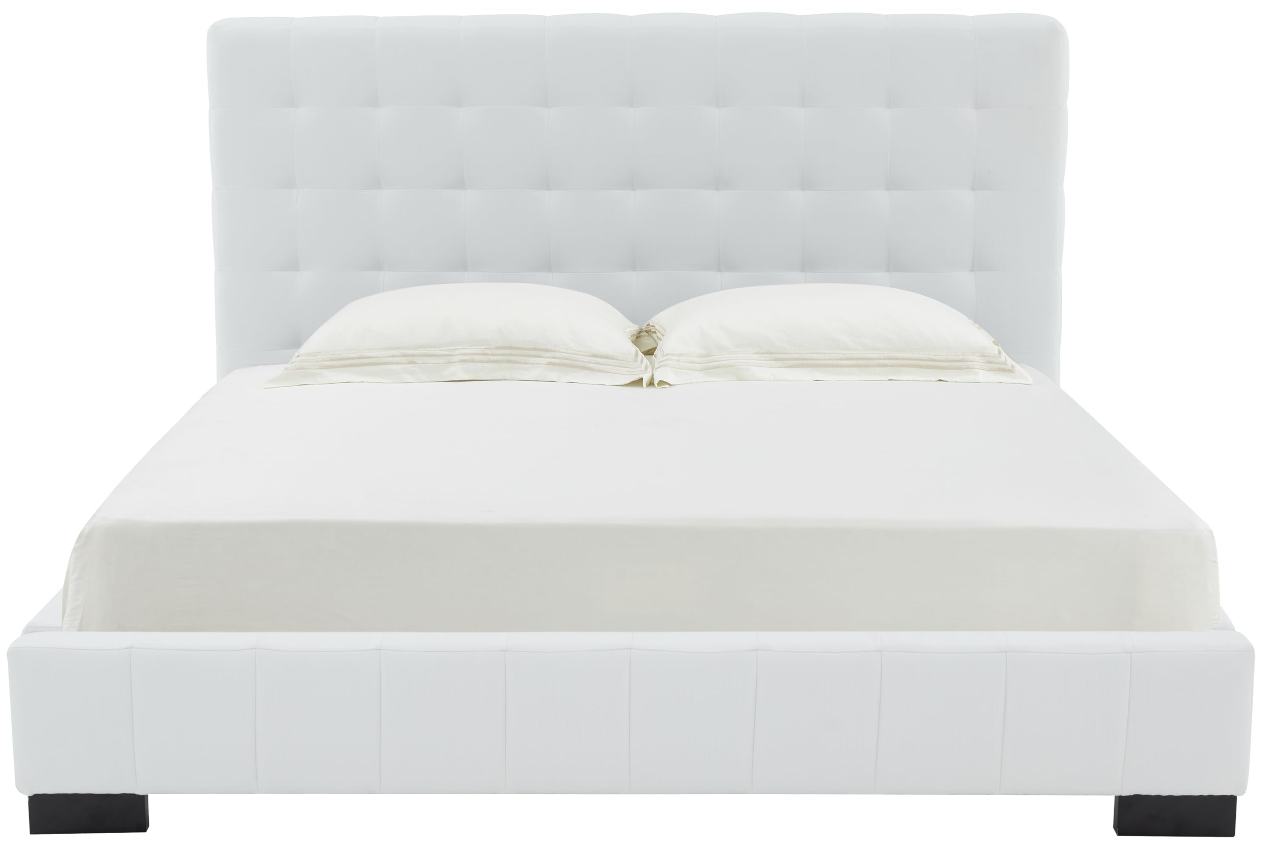Couture Collection Vivaldi White/Black Tufted Linen King Size Bed