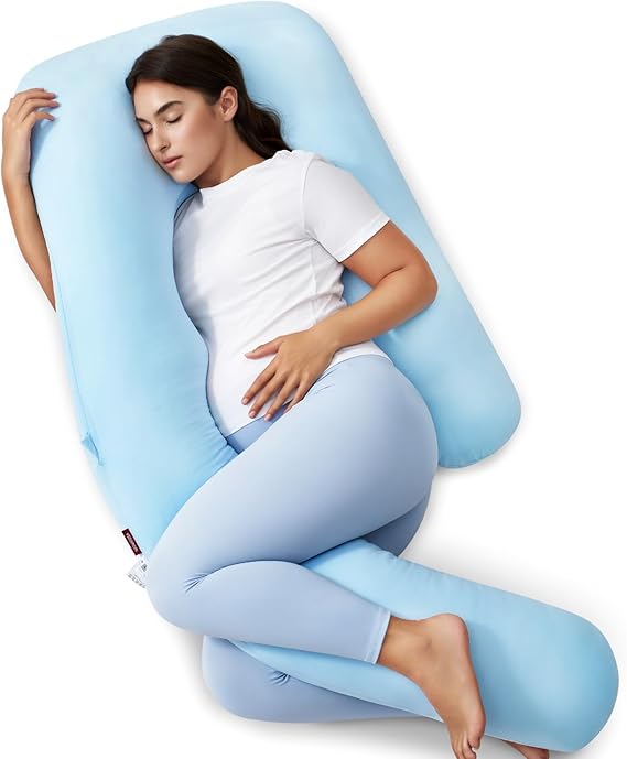 Pregnancy Pillow with Cooling Cover, Dreamlign U Pro Maternity Pillow