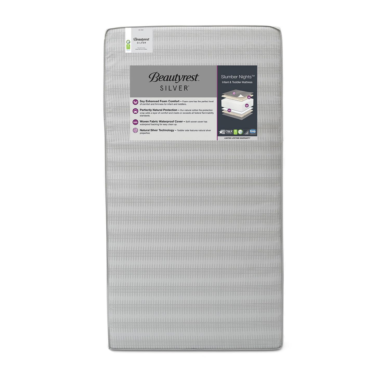 Beautyrest Silver Slumber Nights Dual Sided 2-Stage Crib Mattress and Toddler Mattress