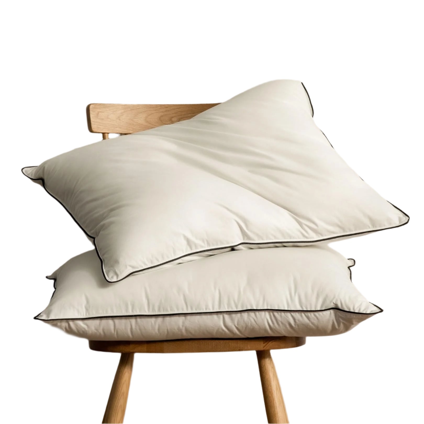 Feather Down Pillows Queen Size Set of 2, Medium Firm Bed Pillow Inserts