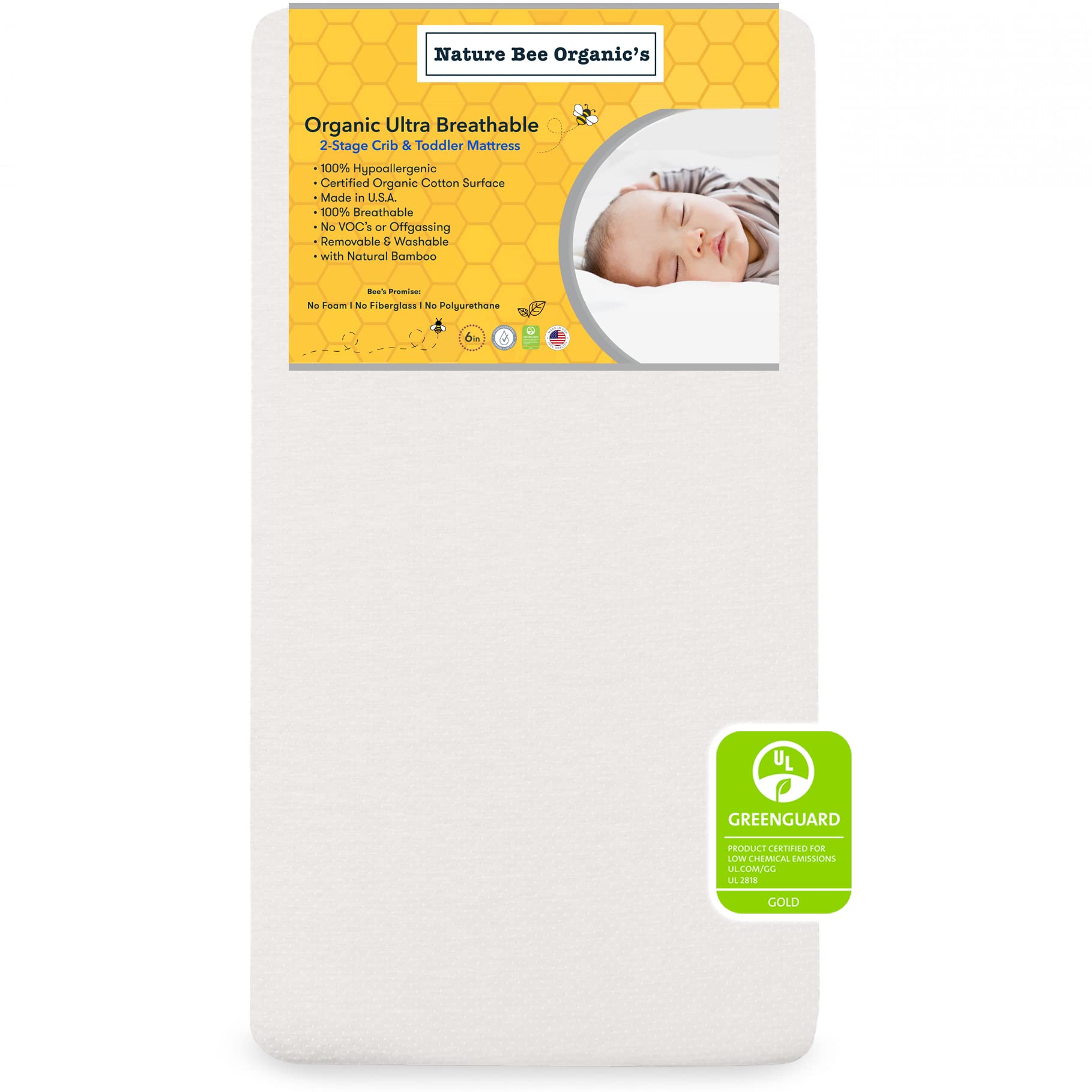 2-Stage Ultra Breathable Premium Crib & Toddler Mattress I 100
