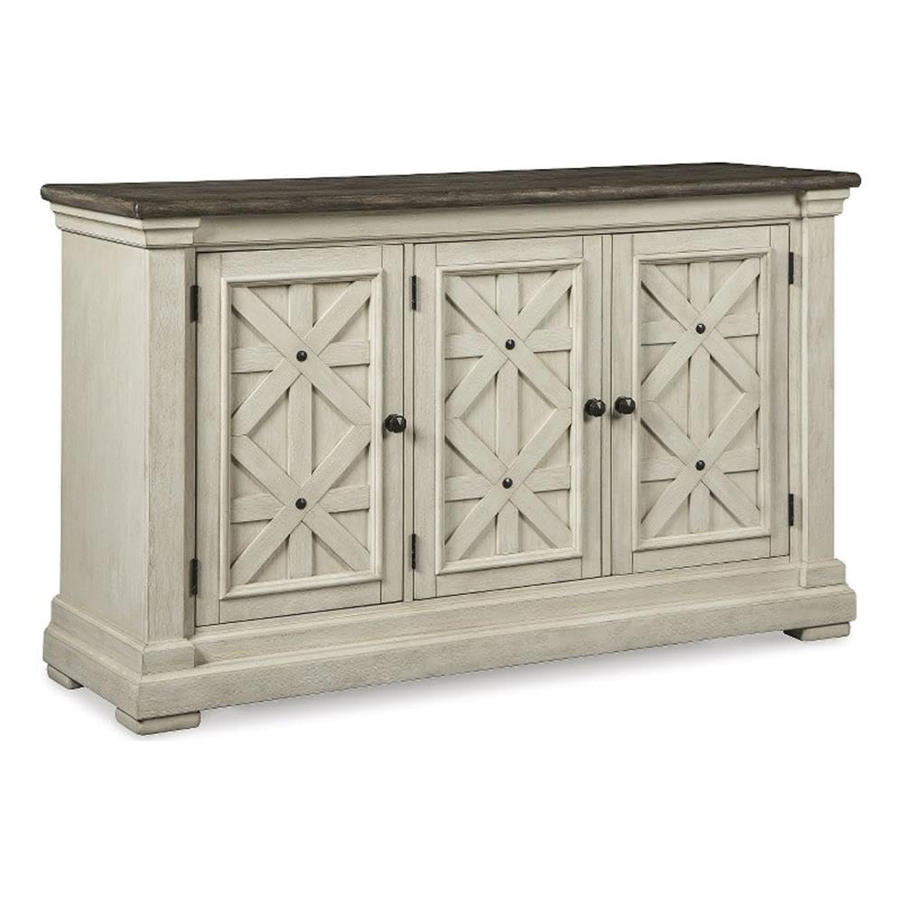 Latticed 3-Door Dining Server with Adjustable Shelves