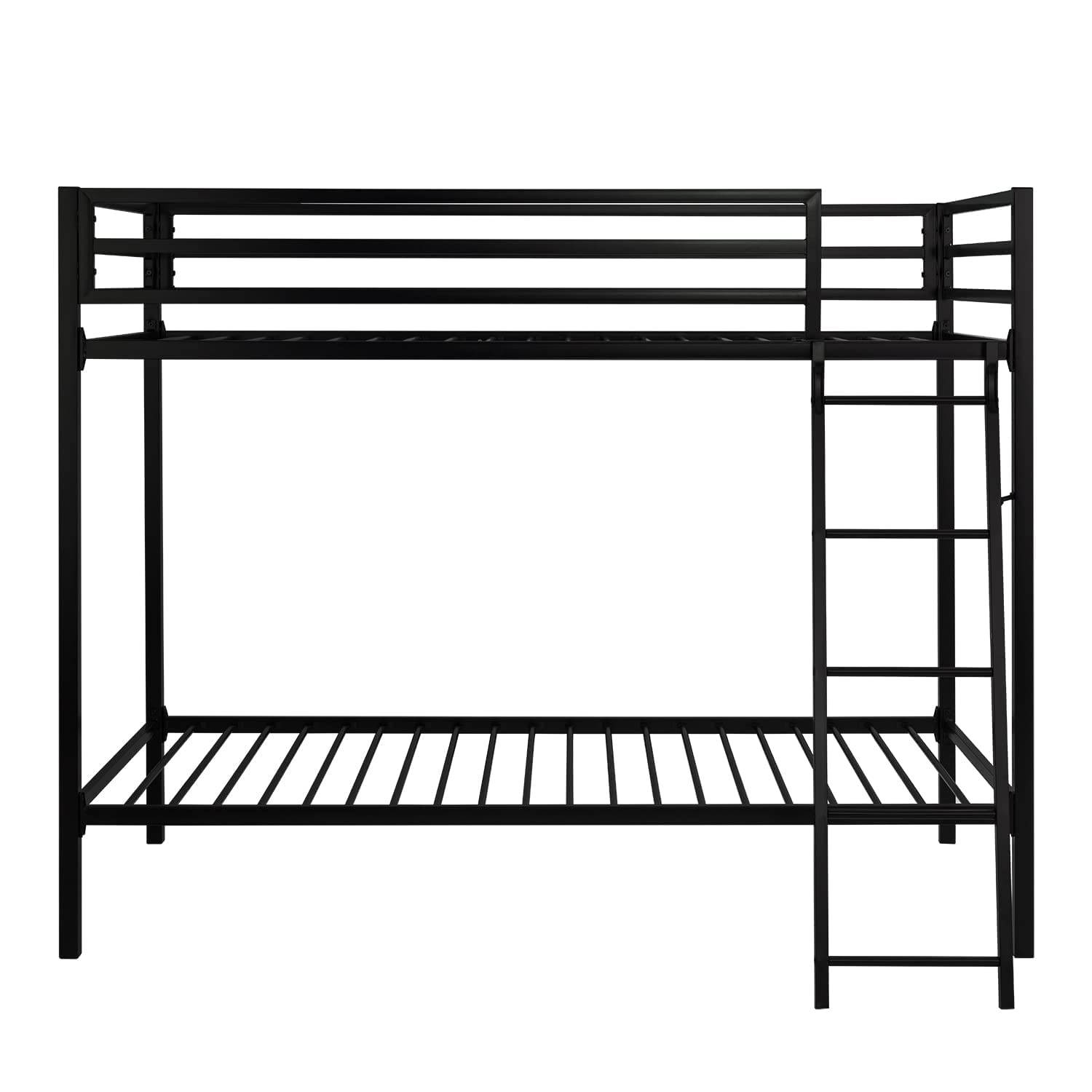 Loft Bunk Bed Twin Over Twin Size with Ladder and Guardrail,Heavy Duty Metal