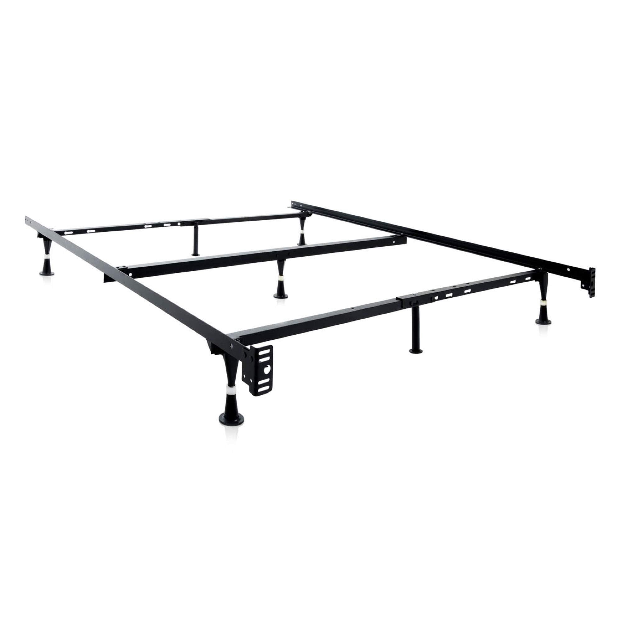 Heavy Duty Adjustable Metal Bed Frame with 7 Legs, Center