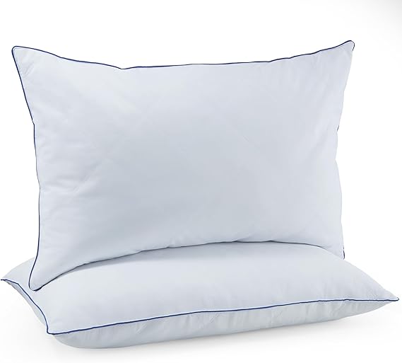 Feather Down Pillows Standard Size Set of 2, Luxury Goose Feather Pillow for Sleeping