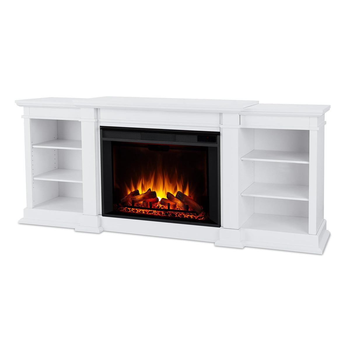 81" Electric Fireplace TV Stand with Adjustable Shelves