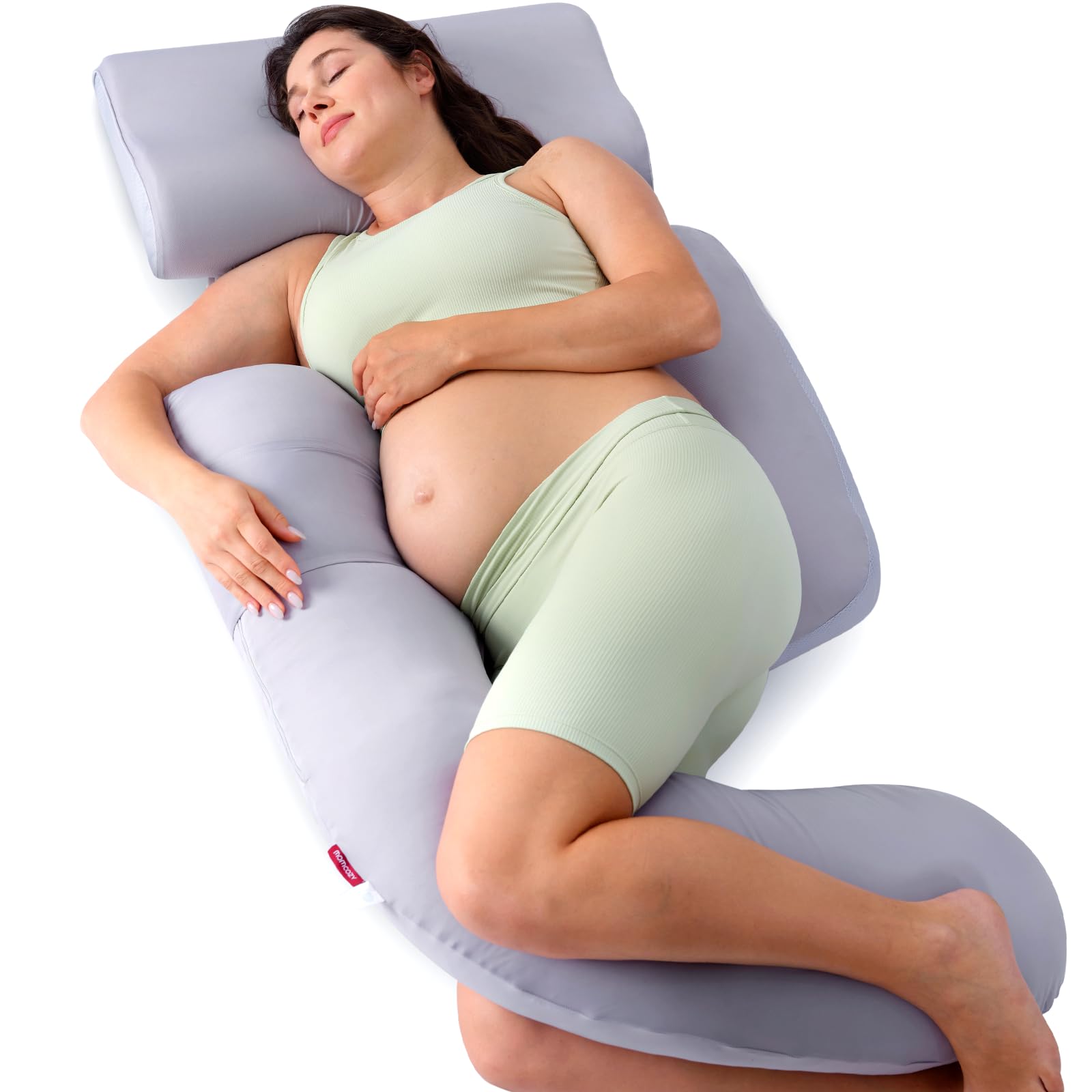 Pregnancy Pillow with Cooling Cover, Detachable G-Shaped Maternity