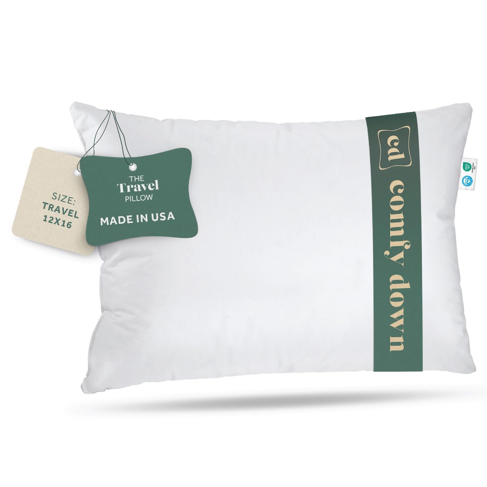 Travel Pillow - Filled with 800 Fill Power European Goose Down, Egyptian 300