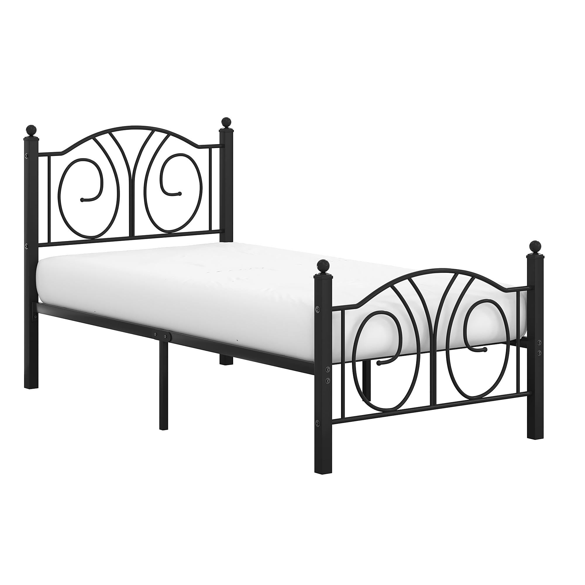 Twin Size Metal Platform Bed Frame with headboard and Footboard