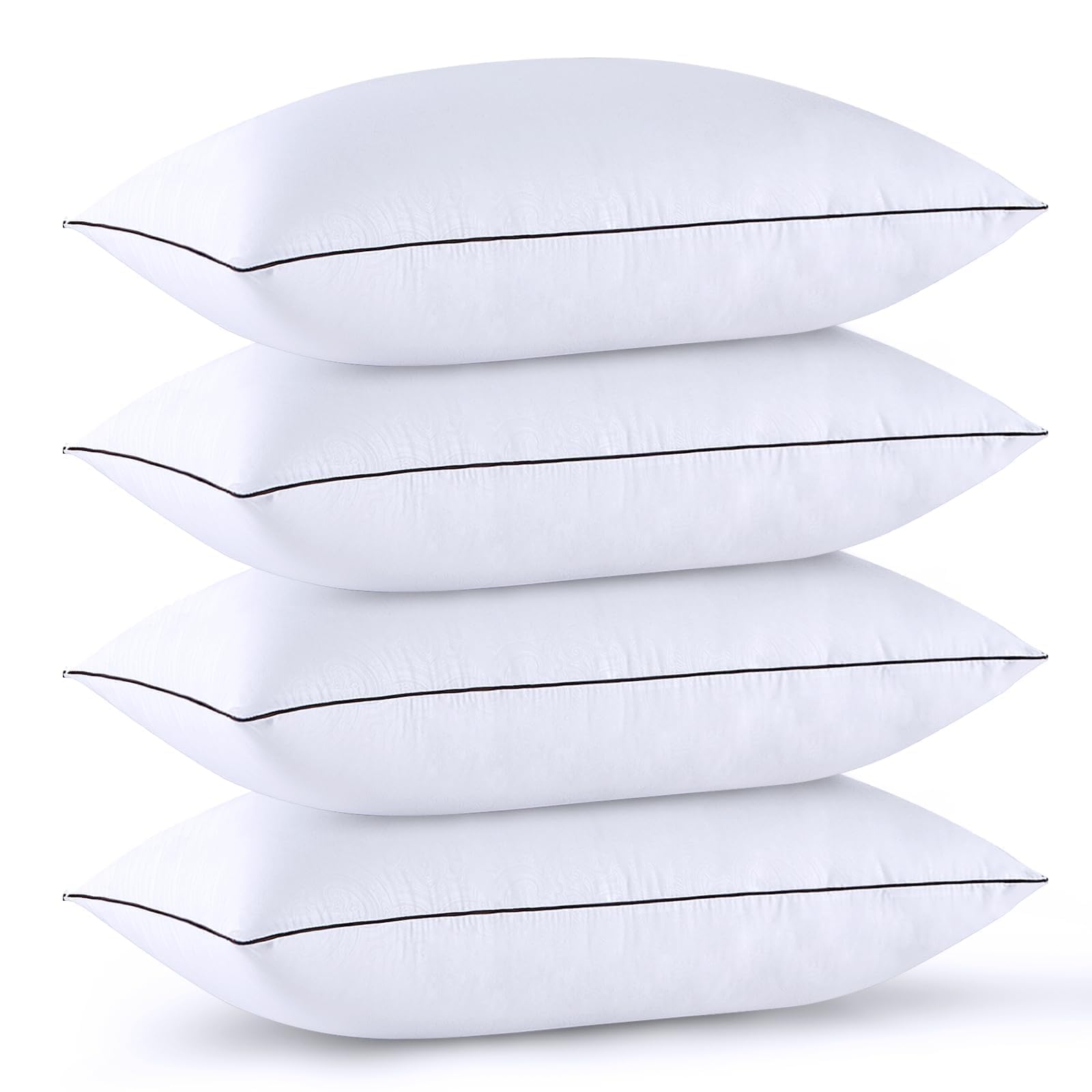 King Size Pillows Set of 4, Luxury Hotel Bed Pillows Set with Down Alternative Filling