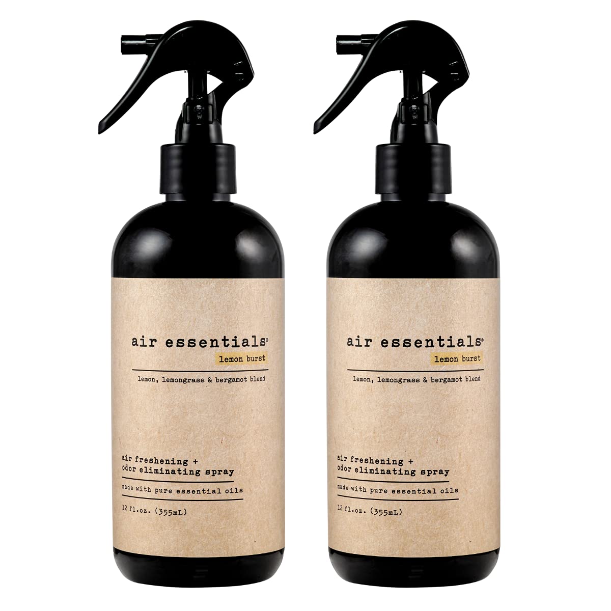 Freshener & Odor Eliminator Spray - 12 oz, Pack of 2 - Made with Pure Essential