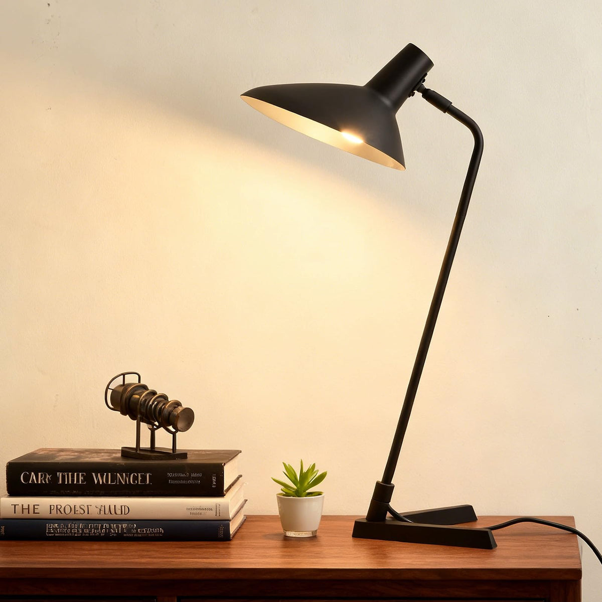 Industrial Metal Desk Lamp with Adjustable Neck, 22", 4000K LED