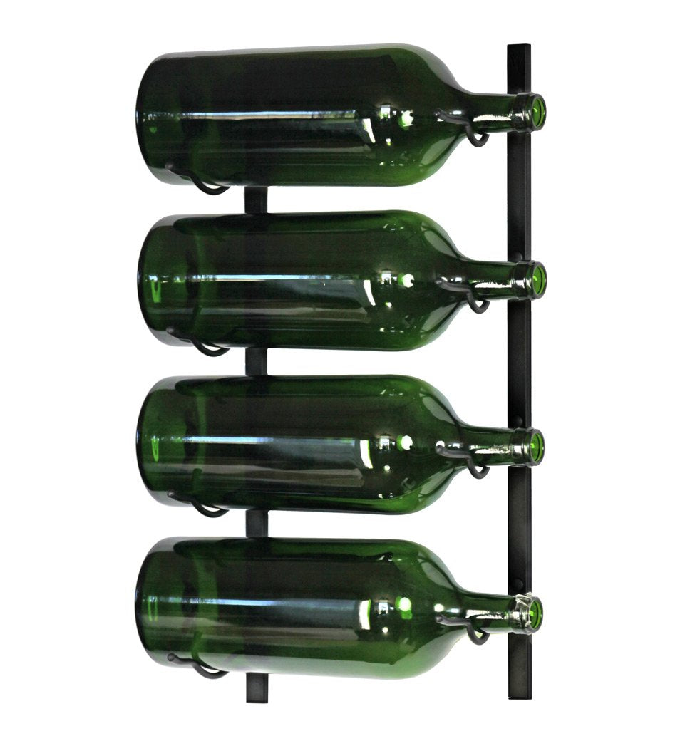Wall-Mounted Large Format Wine Rack – 4 Bottles, Label Forward