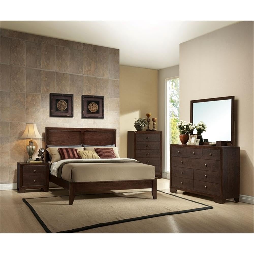 Madison King Wooden Panel Bed in Espresso