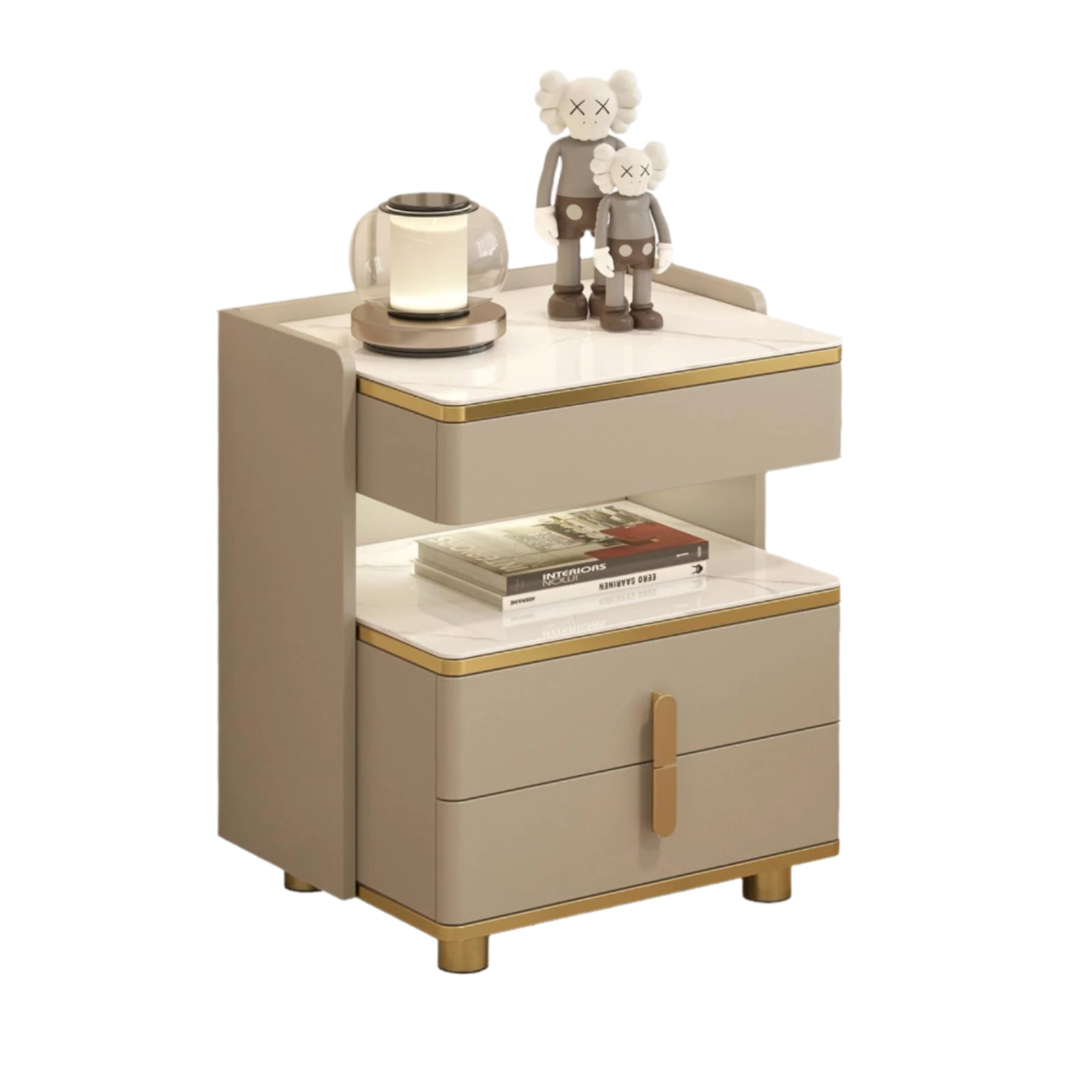 3-Drawer Nightstand with 4-Tier Storage for Bedroom | Bedside Table
