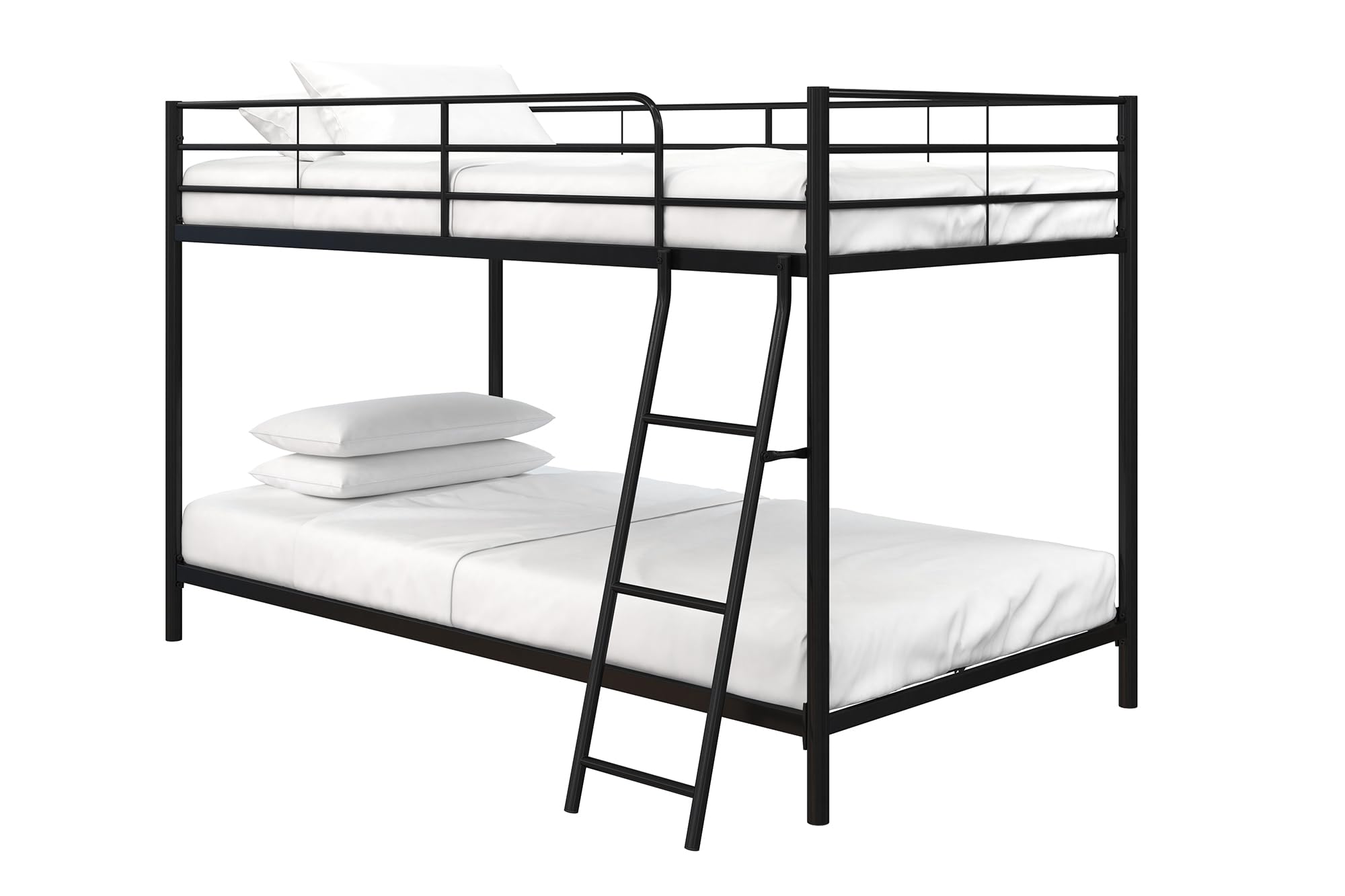 Twin over Twin Bunk Bed, Space-Saving Design, Full-Length Guardrails