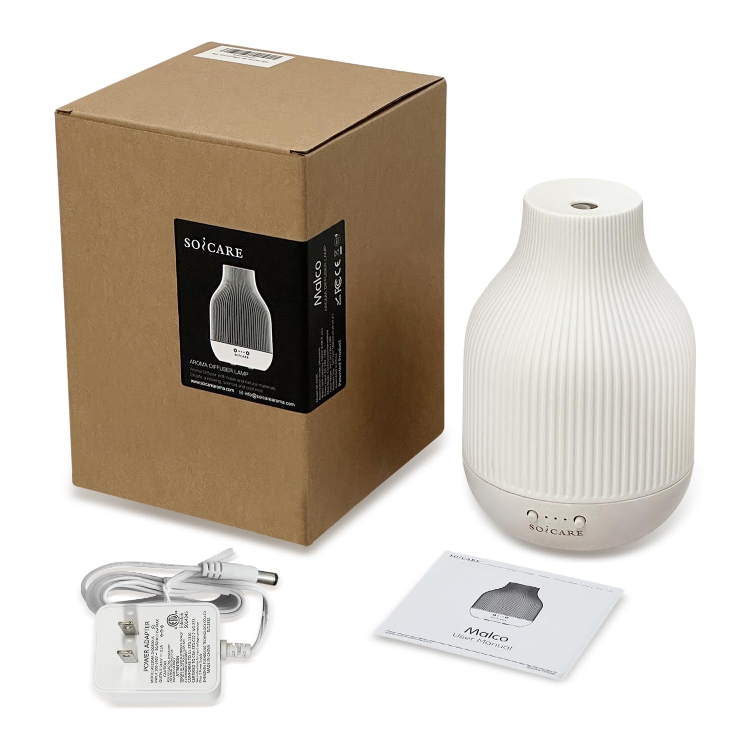 Elegant Ceramic Diffuser for Essential Oils with Solid Wood