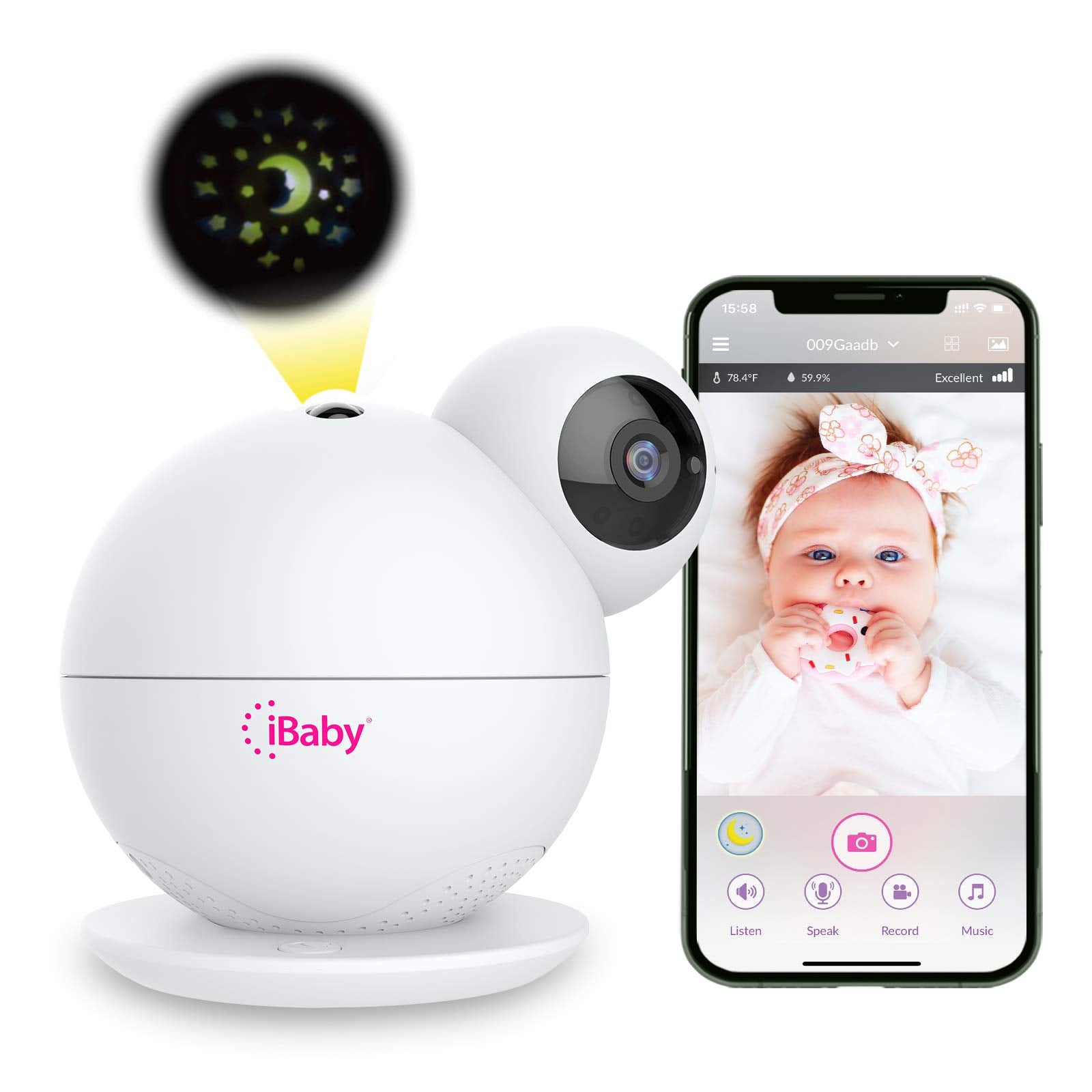M8 2K Smart Baby Monitor, 355° Pan 110° Tilt and 2-Way Talk, Video Baby