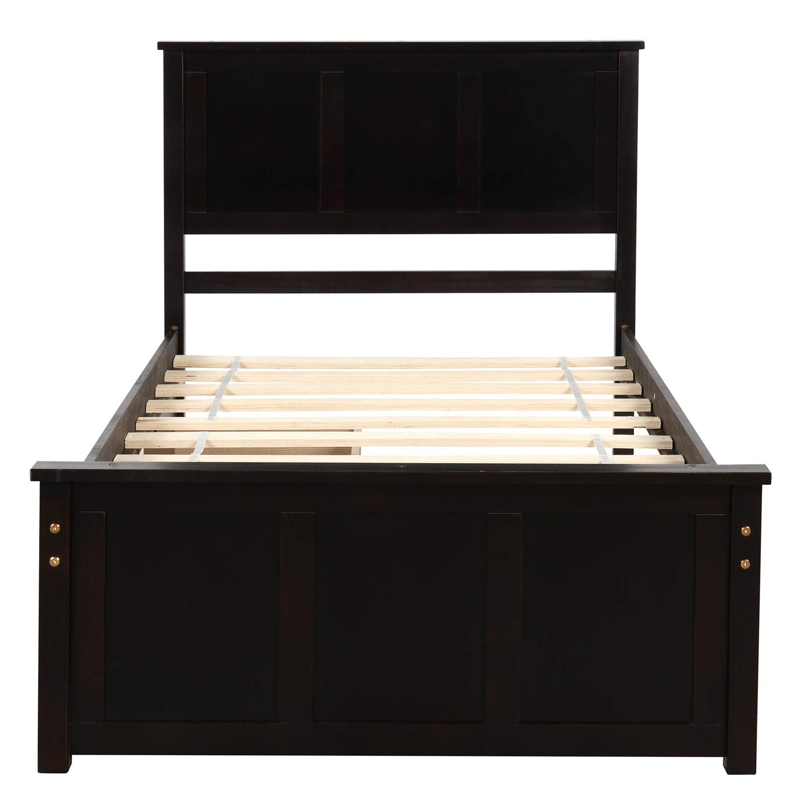 Bed with Drawers/Wooden Storage Bed with Headboard/Wood Slat Support